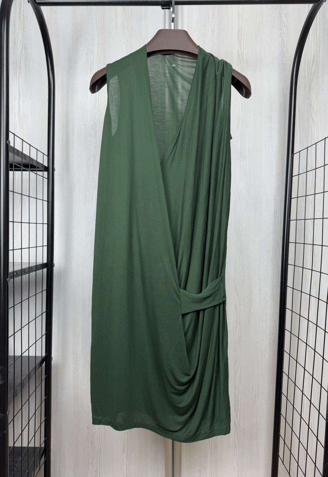 Acne Studios Acne Studios 2015 Green Natifa Draped Loose Lyocell Dress Size XS / US 0-2 / IT 36-38 - 1 Thumbnail