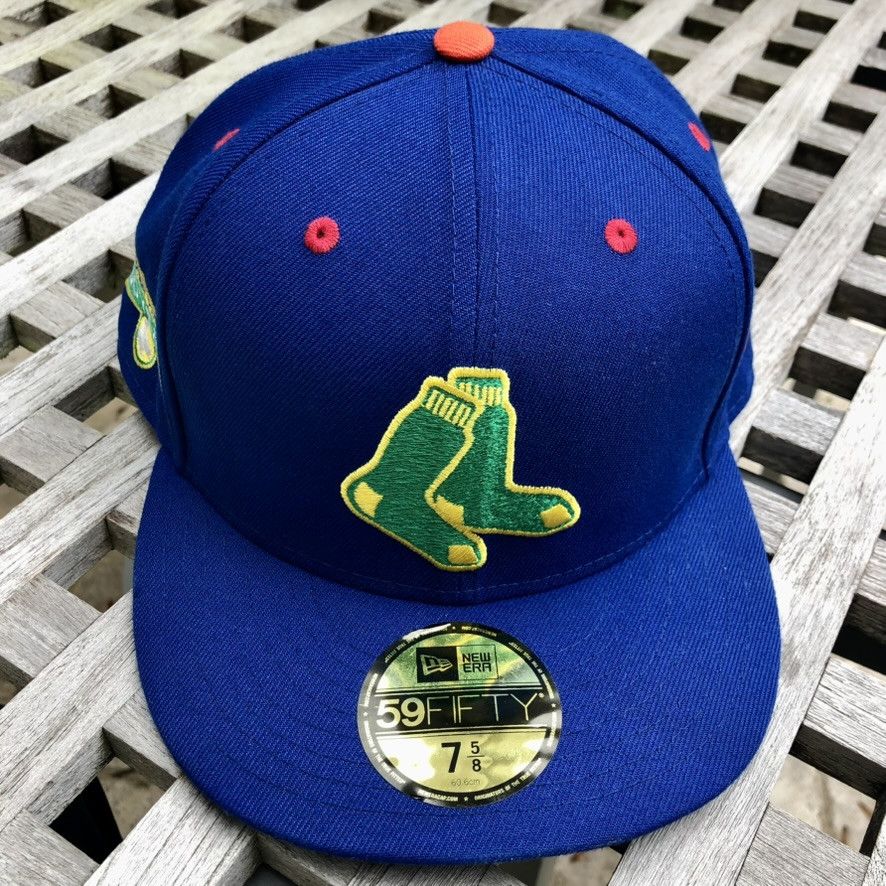 New Era Boston Red Sox ROYGBIV 100 Patch Purple UV 59FIFTY Hat 7 5/8 Size ONE SIZE - 2 Thumbnail
