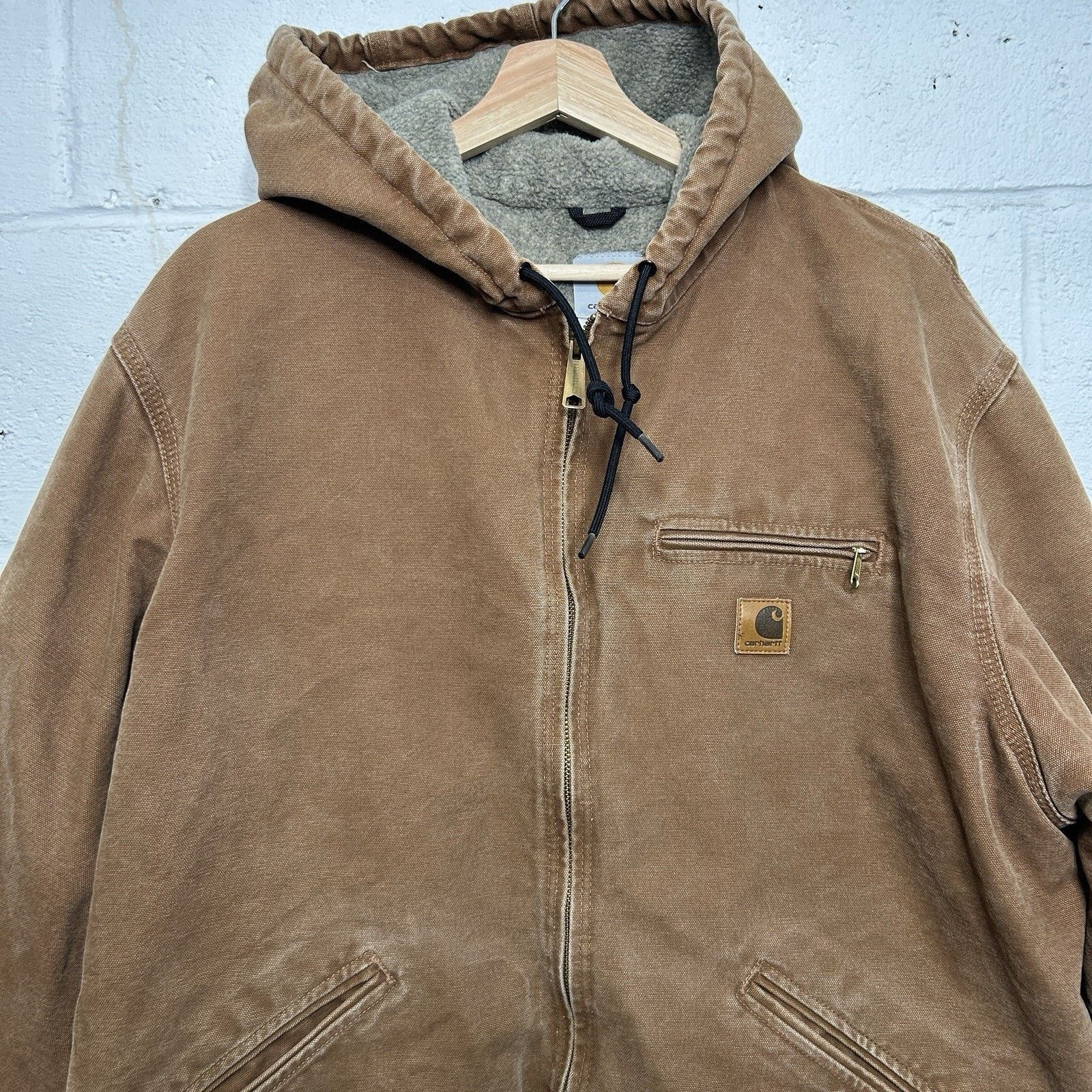 Carhartt Y2K Carhartt Sherpa-Lined Hooded Detroit Jacket “Brown” J141 Size US XL / EU 56 / 4 - 3 Thumbnail