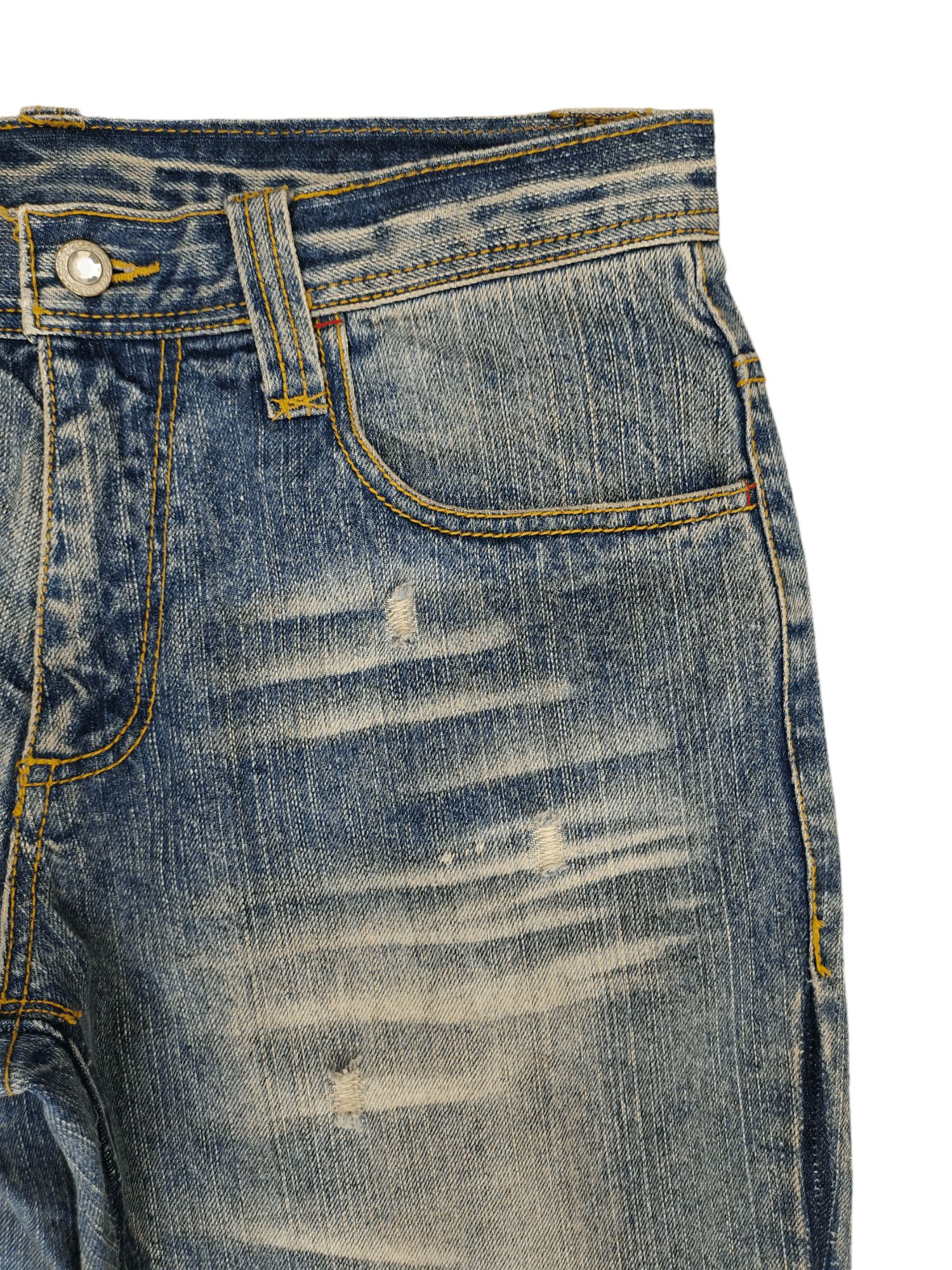 If Six Was Nine Slim Flare Jeans Iron Clawmark Distress Faded Jeans Bootcut Size US 32 / EU 48 - 4 Thumbnail