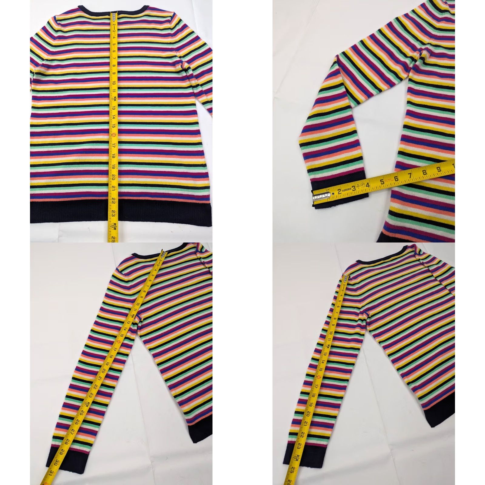 Talbots Talbots Multicolor Striped Lambswool Nylon Lightweight Pullover Sweater Women M, Casual Workwear, Classic Fit, 80s 90s Theme, Colorful Fun Pattern Size M / US 6-8 / IT 42-44 - 8 Thumbnail