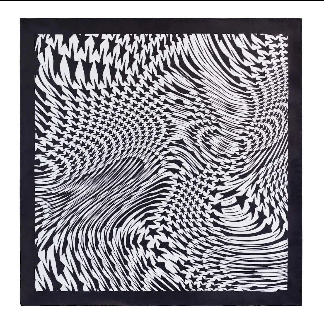 H&M × Mugler Mugler x H&M - B&W Swirled Star Pure Silk 28" Size ONE SIZE - 1 Thumbnail