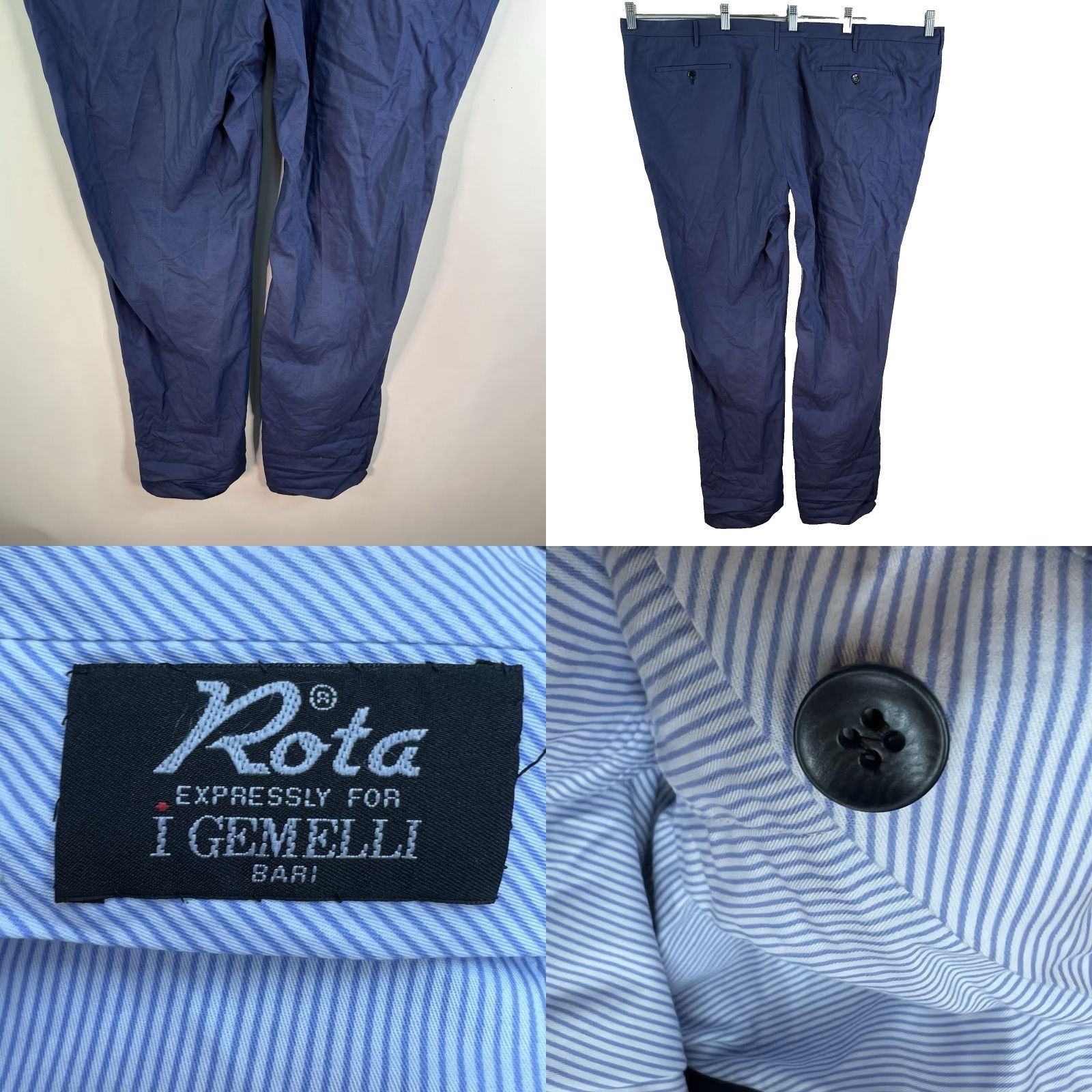 Vintage VINTAGE Rota Sartorial Italian Dress Pants Men 50 Waist Cotton Wool Blue Mid-Rise Straight Leg Size US 34 / EU 50 - 8 Thumbnail