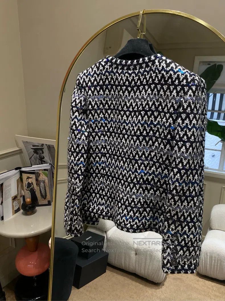 Chanel Chanel 21k silver black sequin glitter jacket Size XXS / US 00 / IT 34 - 2 Thumbnail