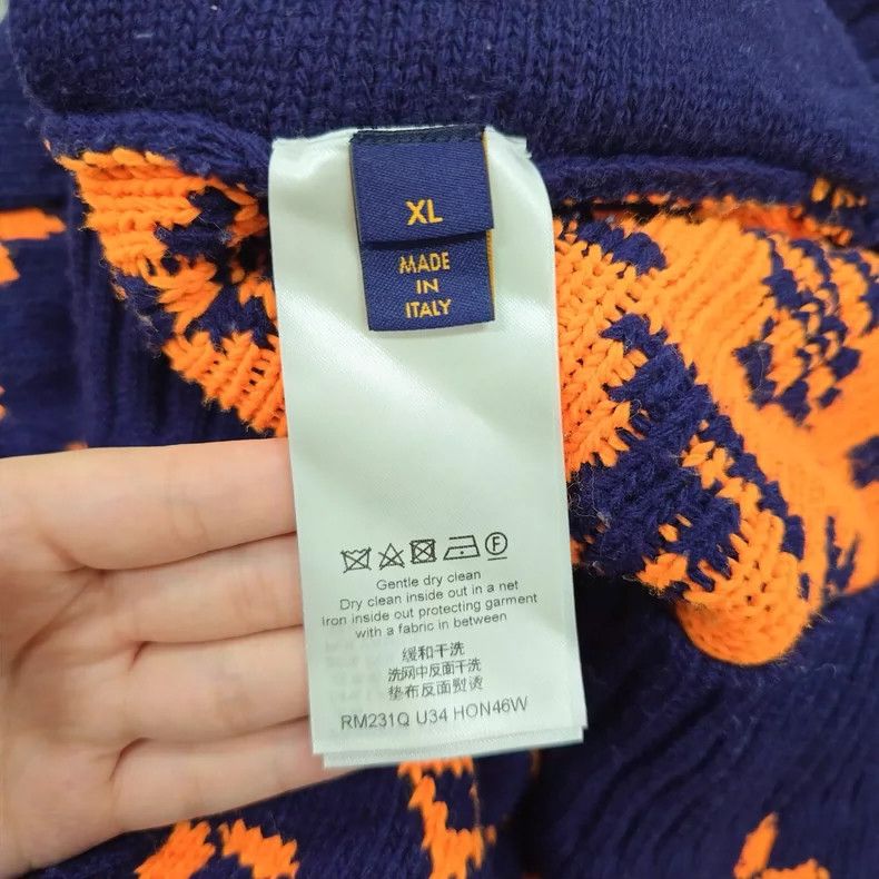 Louis Vuitton Louis Vuitton Blue Orange Full Print Cardigan sweater Size US XL / EU 56 / 4 - 5 Thumbnail