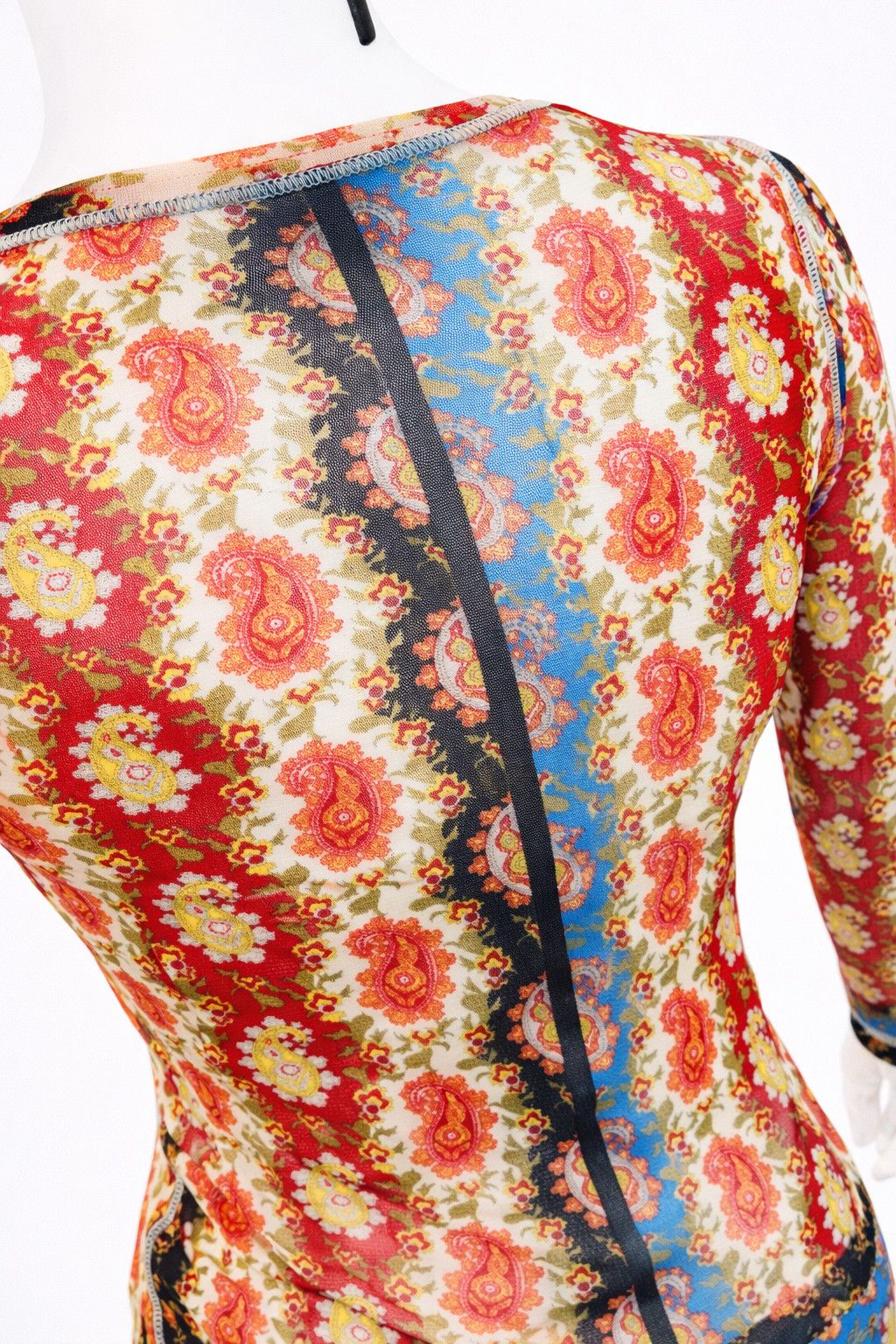 Jean Paul Gaultier Jean Paul Gaultier Mesh Top | Paisley Scarf Print | Sheer Size US S / EU 44-46 / 1 - 10 Thumbnail
