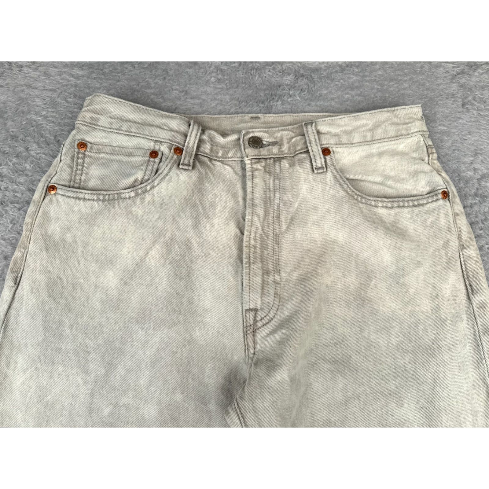 Levi's VINTAGE Levis Jeans Men 32 Gray Denim Straight Leg Premium 551 z Big E Acid Wash 32x30 Size US 32 / EU 48 - 4 Thumbnail