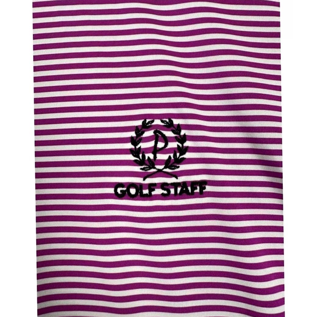 Footjoy FootJoy FJ Polo Shirt Mens Large Purple White Striped Polo Breathable Lightweight Stretch Golf Rugby Size US L / EU 52-54 / 3 - 7 Thumbnail