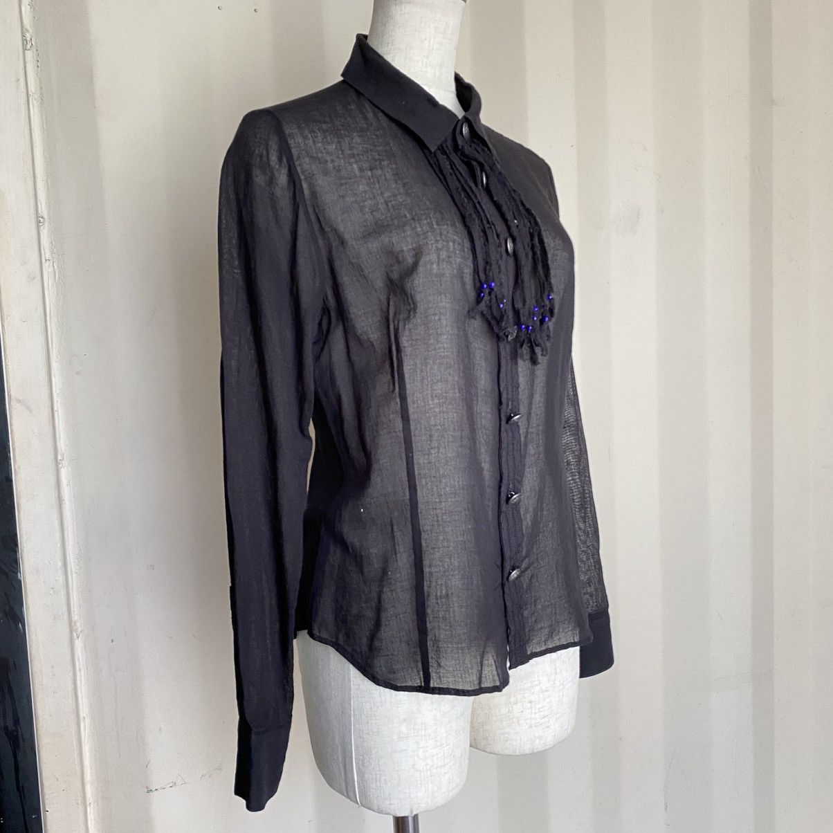 Sunao Kuwahara Sunao Kuwahara Sheer Black Fringed Blouse Size M / US 6-8 / IT 42-44 - 11 Thumbnail