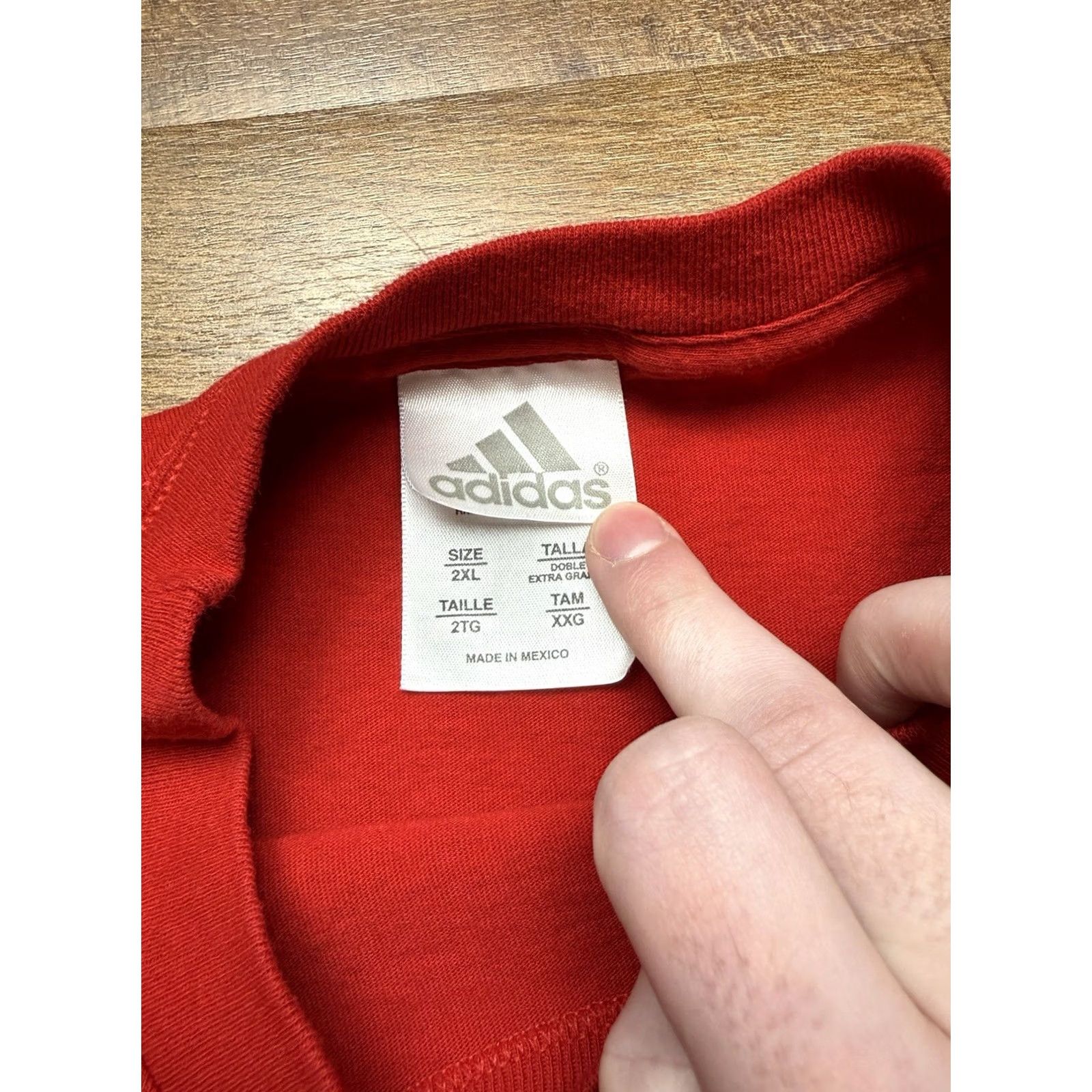 Adidas Vintage Y2K Adidas Red Graphic tribal Heat Transfer logo tee Mens Size 2XL - Cotton Shirt Size US XXL / EU 58 / 5 - 6 Thumbnail
