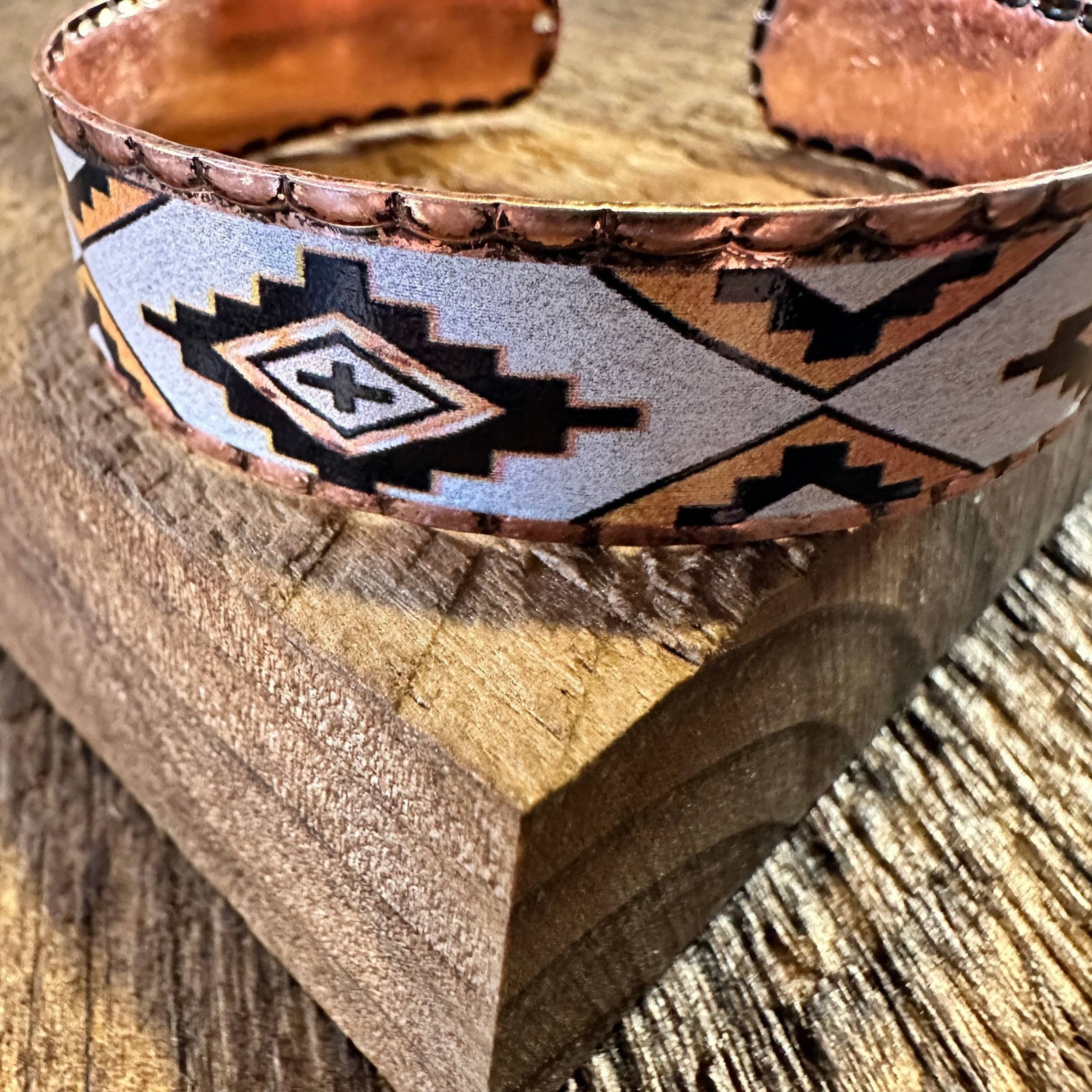 Other Handmade Boho Native American Navajo Copper Narrow Cuff Brac Size ONE SIZE - 4 Thumbnail