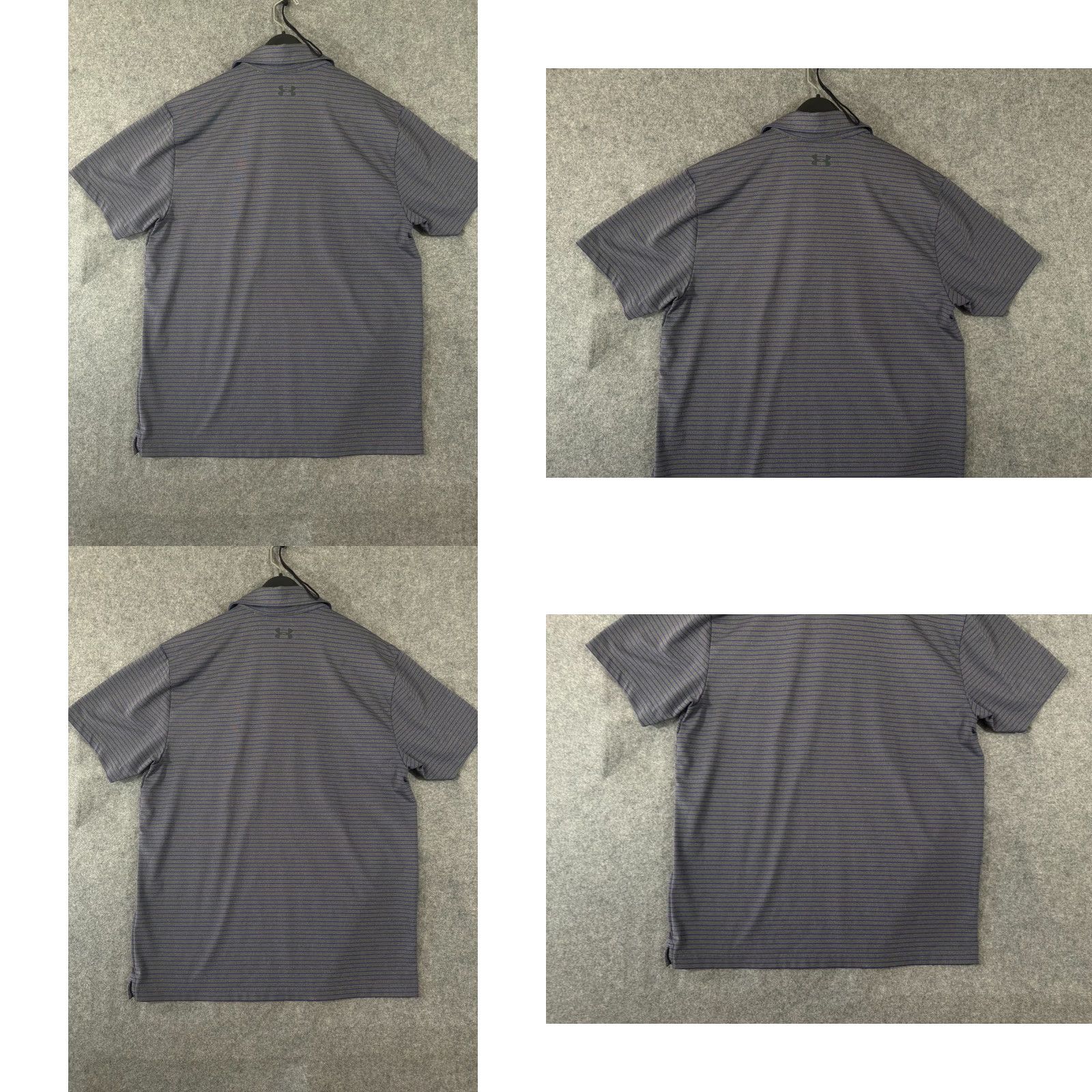 Under Armour Under Armour Polo Shirt Mens L Gray Striped Short Sleeve HeatGear Loose Fit Golf Activewear Mens Size US L / EU 52-54 / 3 - 8 Thumbnail
