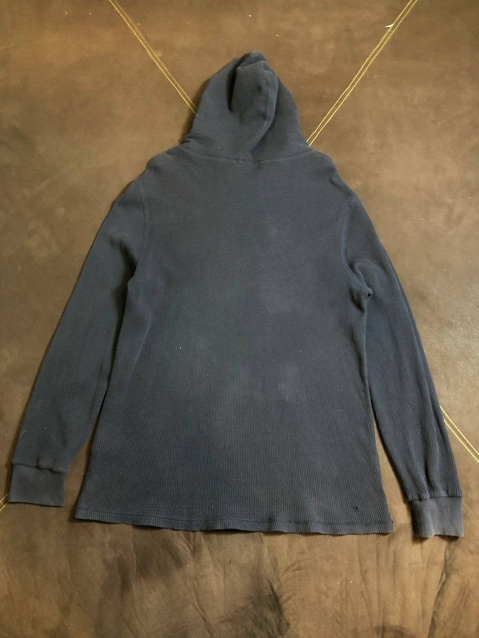 Polo Ralph Lauren Vintage Polo Ralph Lauren Faded Waffle Knit Hoodie Size US XL / EU 56 / 4 - 13 Thumbnail