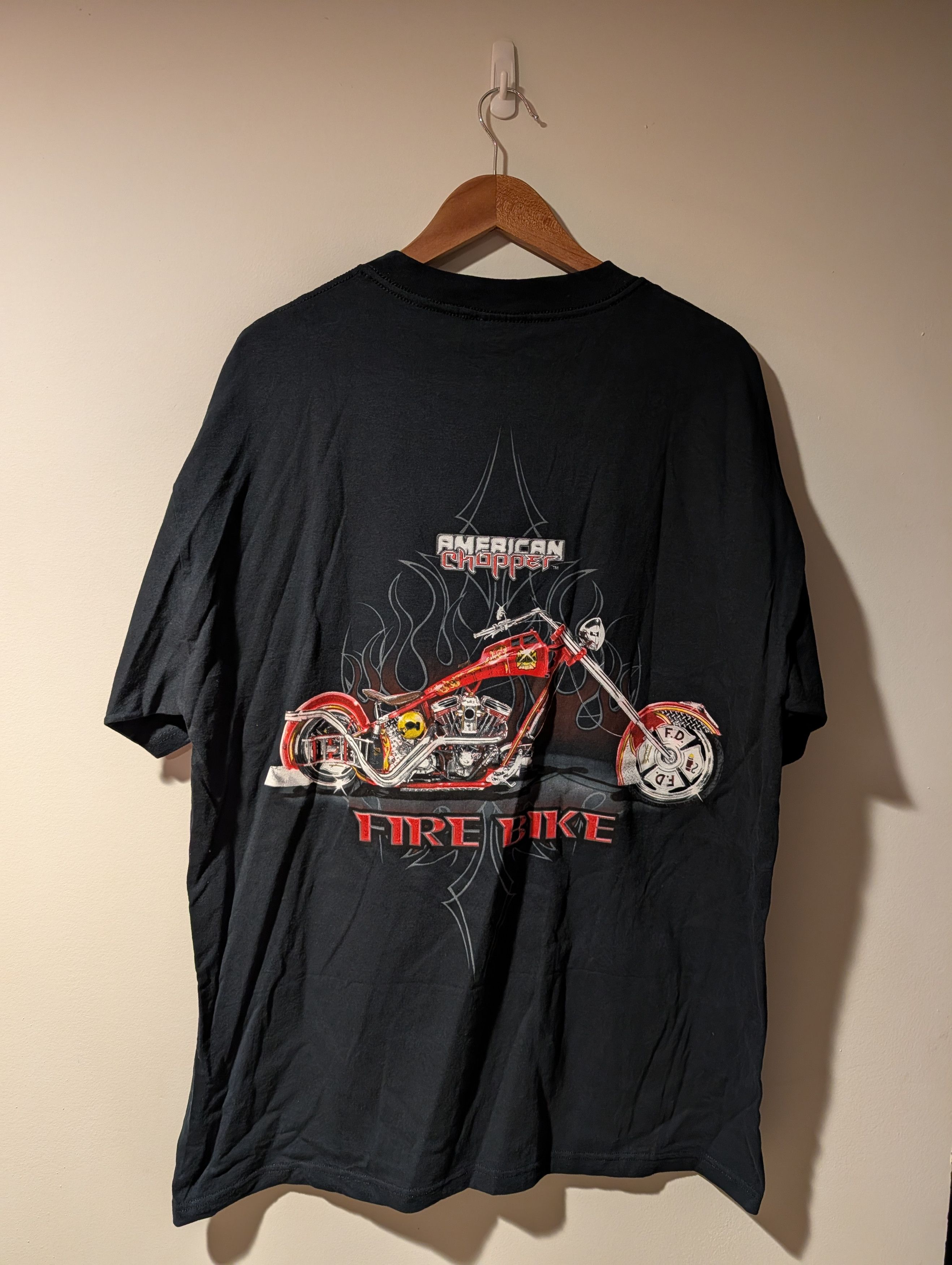 Vintage 2004 American Choppers Fire Motorcycle Flame T-Shirt
