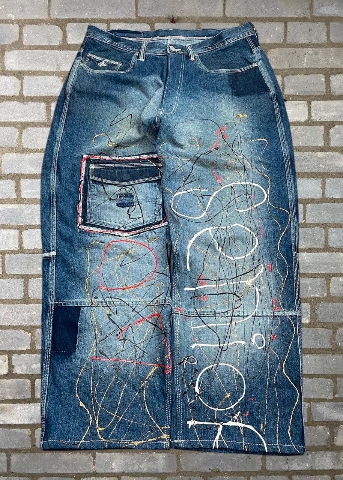 Southpole Y2K SouthPole style painted super baggy jeans Size US 33 - 1 Thumbnail