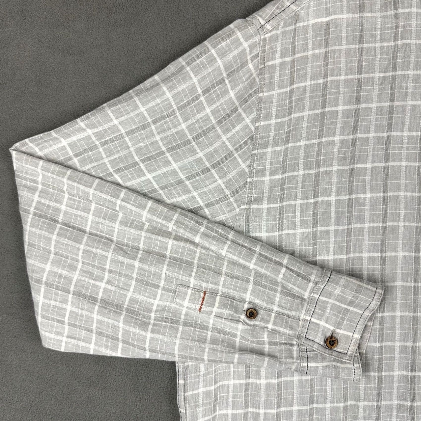Carbon2Cobalt Carbon 2 Cobalt Shirt Mens XL Gray Plaid Linen Blend Long Sleeve Button Up EUC Size US XL / EU 56 / 4 - 6 Thumbnail