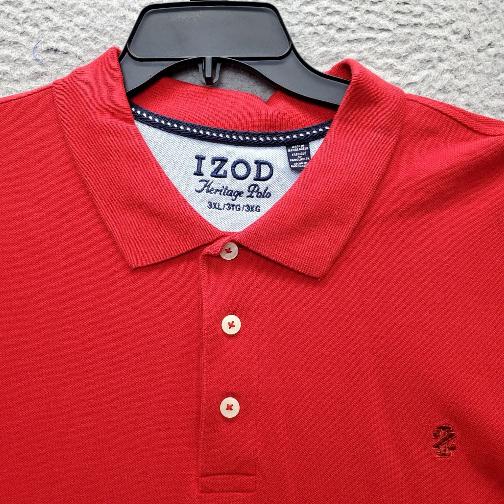 Izod IZOD Heritage Polo Shirt Mens 3XL Red Performance Short Sleeve Collared Polo Size US XXL / EU 58 / 5 - 5 Thumbnail