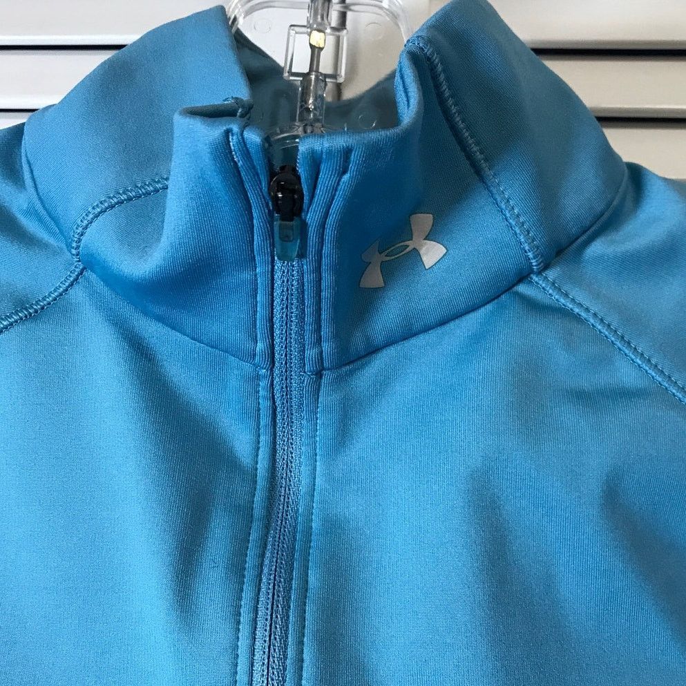 Under Armour Under Armour Cold Gear Blue Half Zip Fitted Activewear Top S Size S / US 4 / IT 40 - 6 Thumbnail
