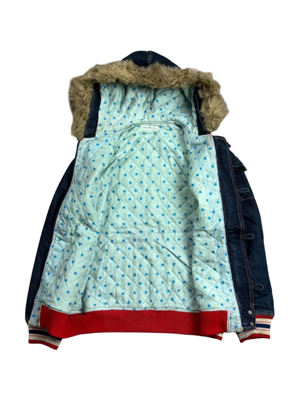 Angel Blue 2000s Angel Blue - Fur Hoodie Denim Jacket Size US M / EU 48-50 / 2 - 2 Thumbnail