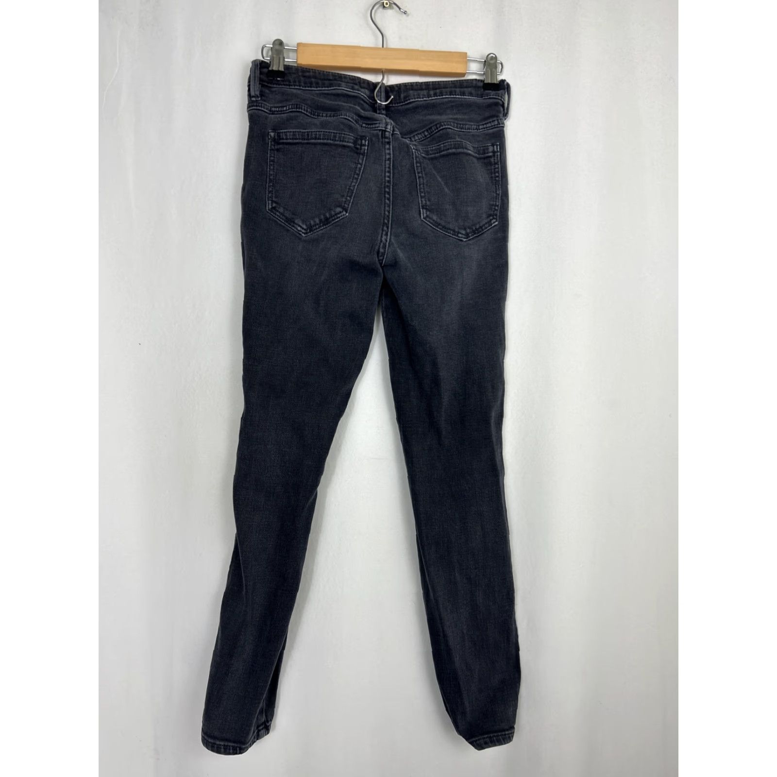 Free People VINTAGE Free People Jeans 25 Black Ankle Womens Regular Skinny Straight 27x27 Size 27" / US 4 / IT 40 - 7 Thumbnail