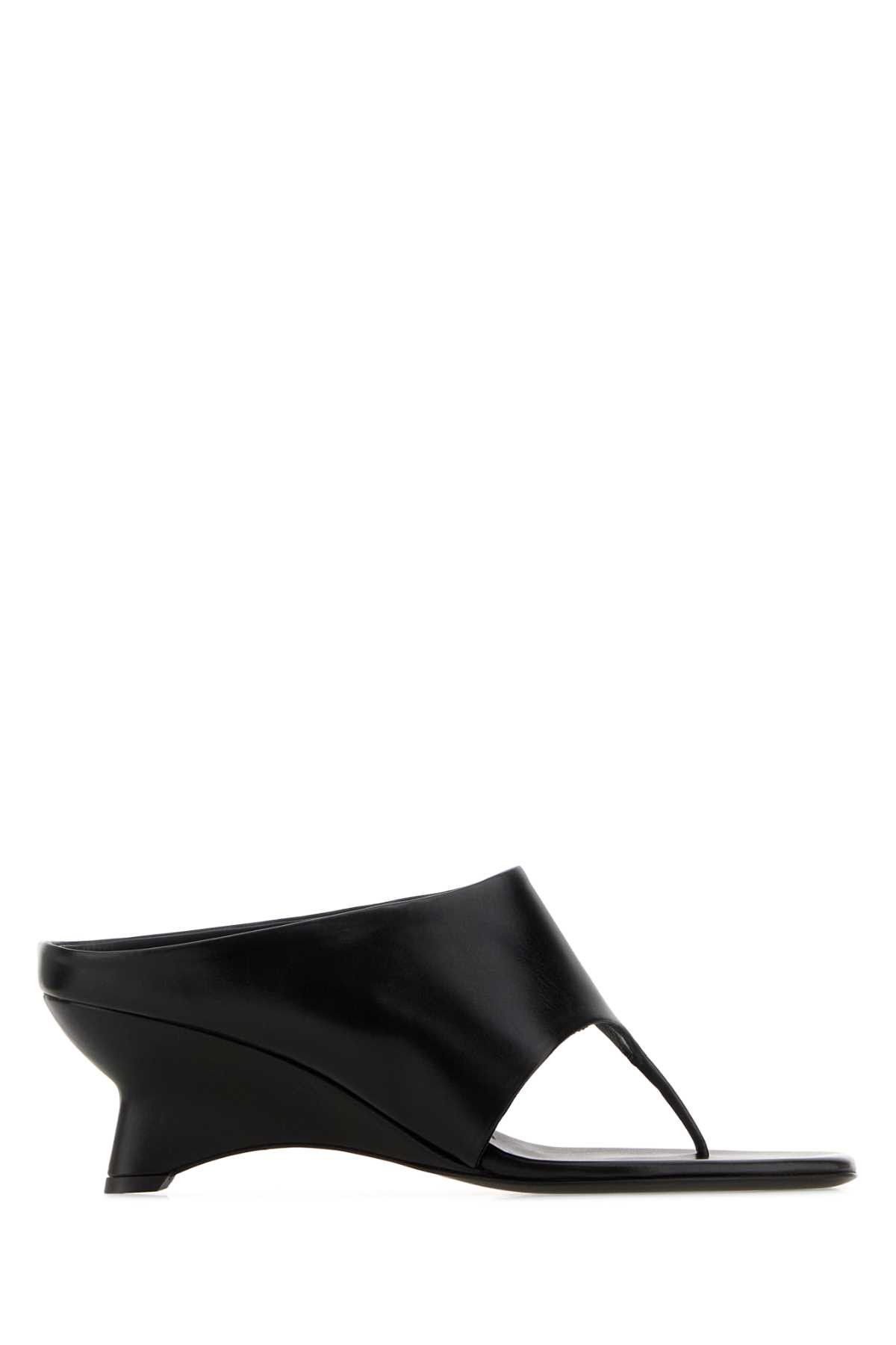 KHAITE Black Leather Marlow Thong Mules Size US 8.5 / IT 38.5 - 1 Thumbnail