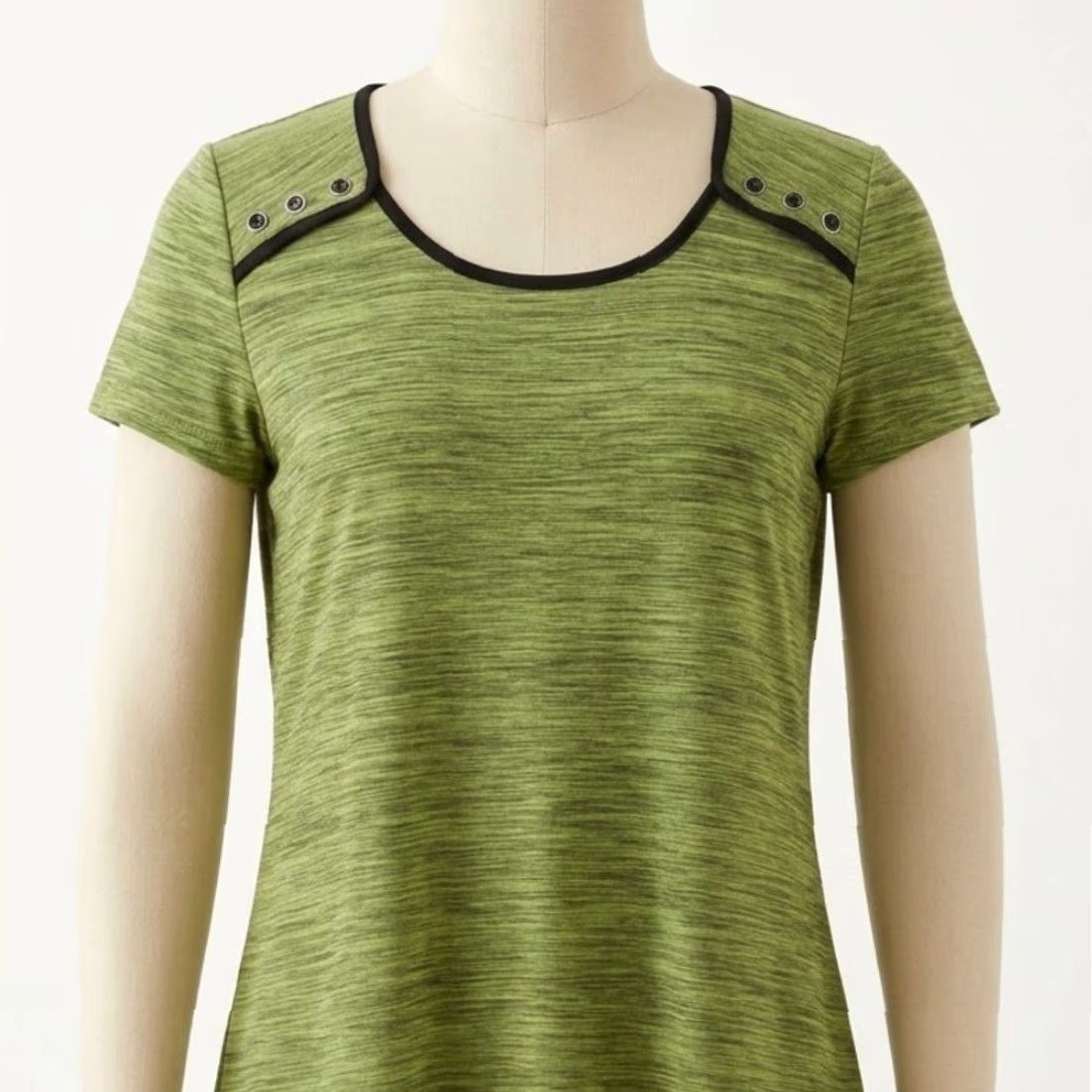 Vintage VINTAGE Susan Lawrence Tee Green Short Sleeve Forest Fairy Grunge Black Trim Y2K M Womens Shirt Reg Christmas? Size 32" / US 10 / IT 46 - 2 Thumbnail