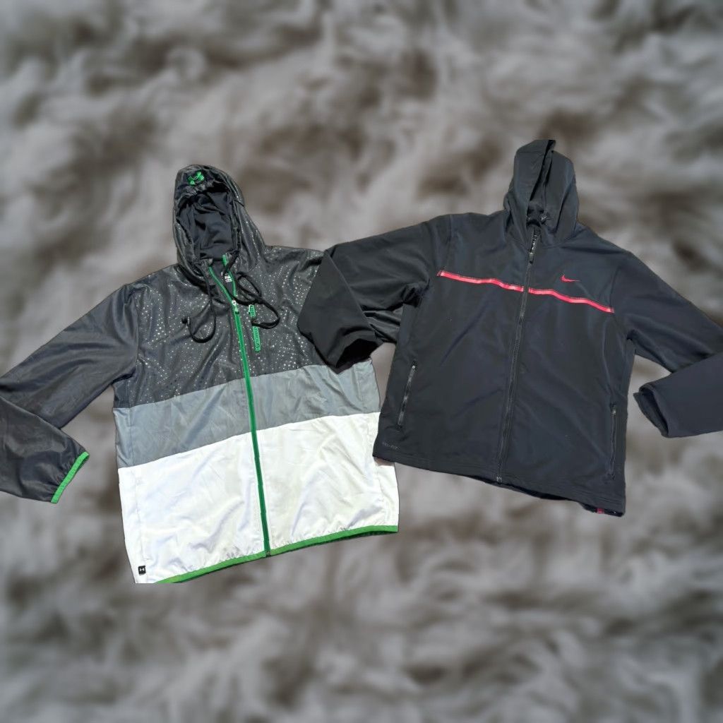 Nike Nike Mens Jacket XL Black Red Windbreaker Under Armour Lot Of 2 Windbreaker Size US XL / EU 56 / 4 - 1 Thumbnail