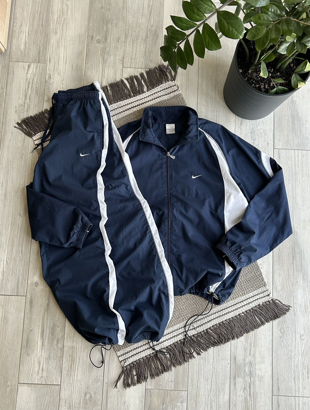 Nike 00s Nike Vintage Nylon Track Suit Jacket+Joggers | Grailed