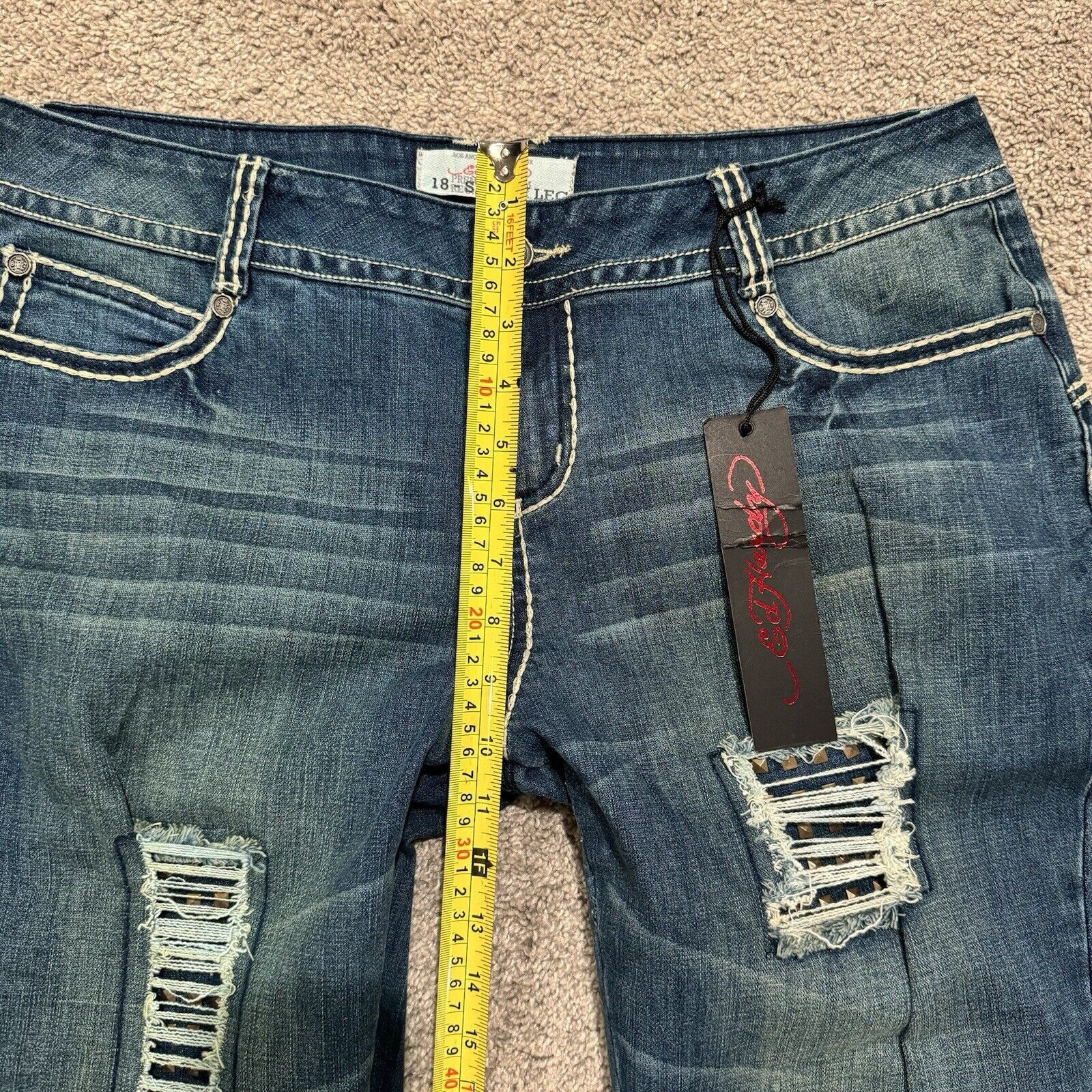 Ed Hardy Brand New Ed Hardy Wings Jeans Size 18 (36x32) Vintage Y2K Size 36" / US 14 / IT 50 - 10 Thumbnail