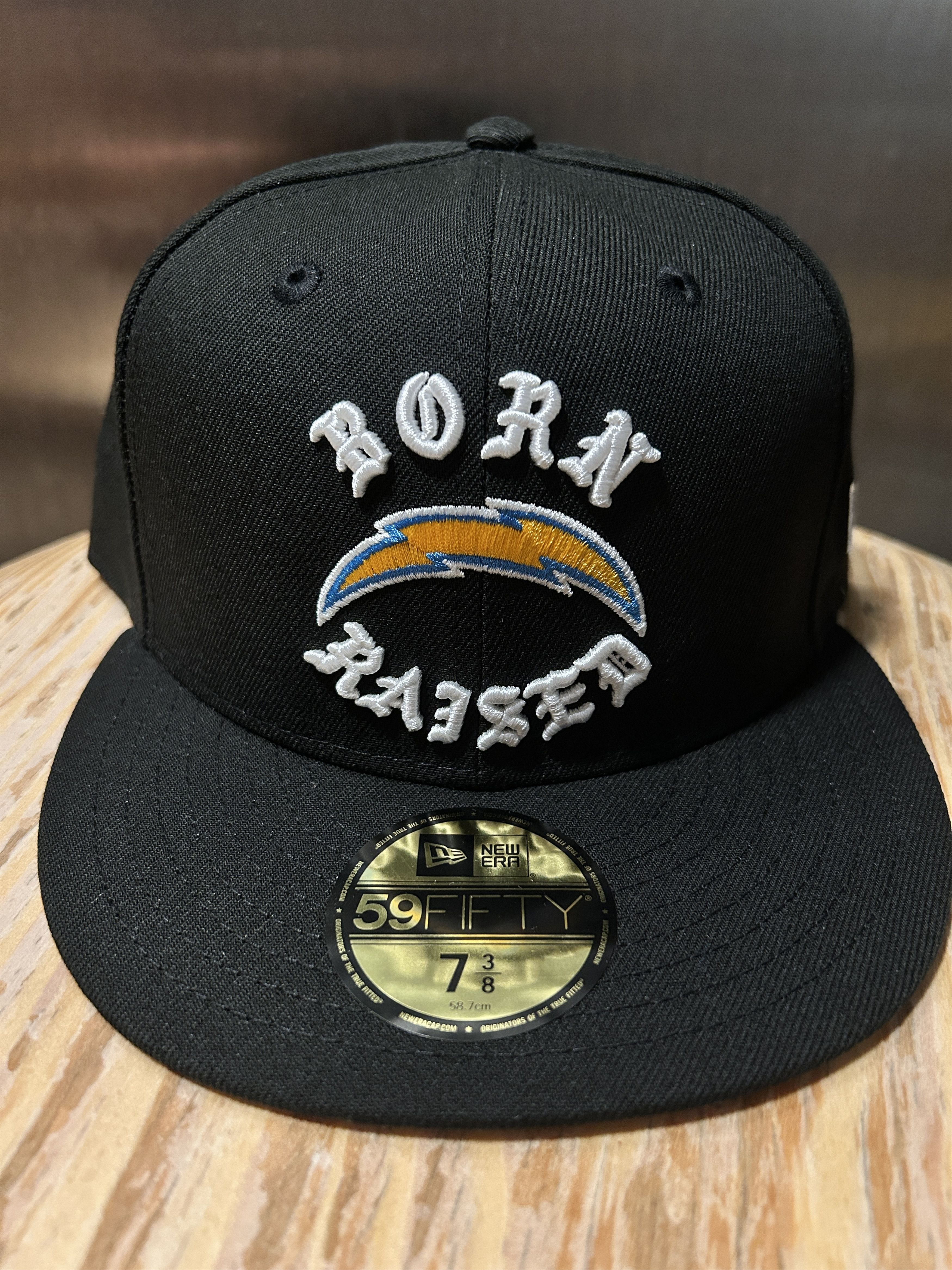 NFL (7 3/8) BORN X RAISED + CHARGER FITTED ROCKER HAT: | Grailed