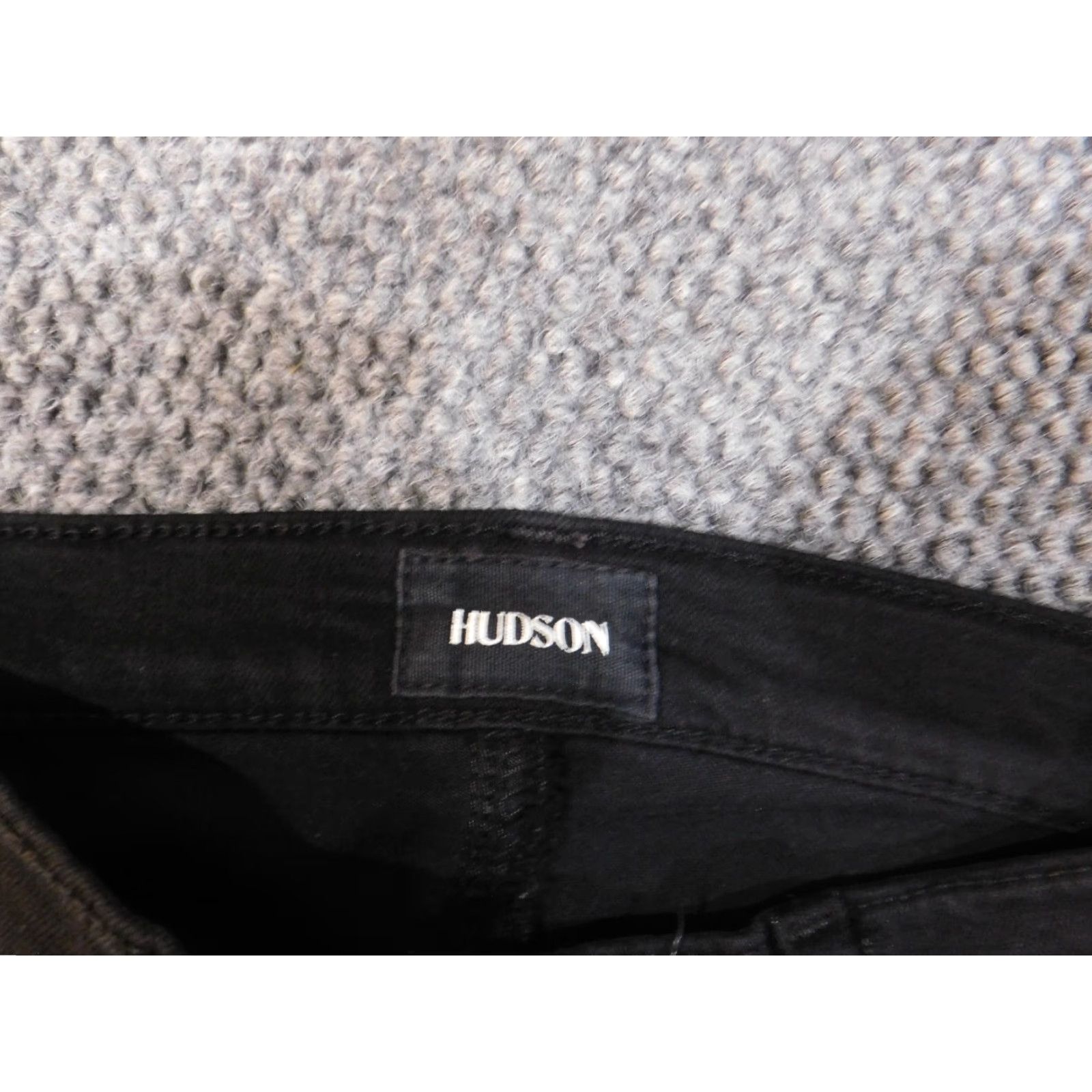 Hudson Hudson Jeans Womens 25 Black Nico Mid Rise Super Skinny Denim Jeans Zipper Distressed 28in Inseam Regular Women Mens? Size 42" / US 20 - 4 Thumbnail