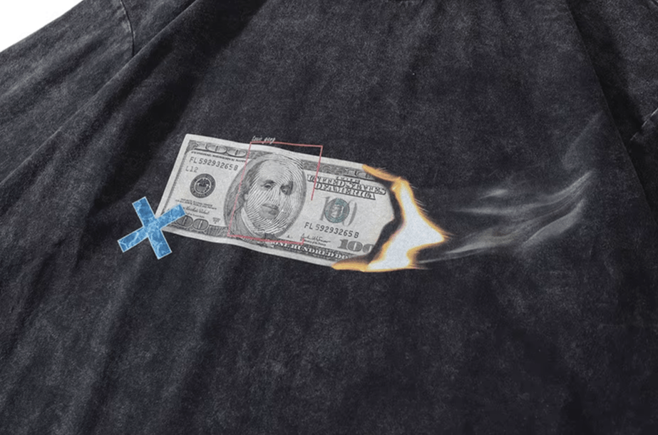 Japanese Brand Oversized Hip Hop Men T Shirts Burning Money Size US S / EU 44-46 / 1 - 9 Thumbnail