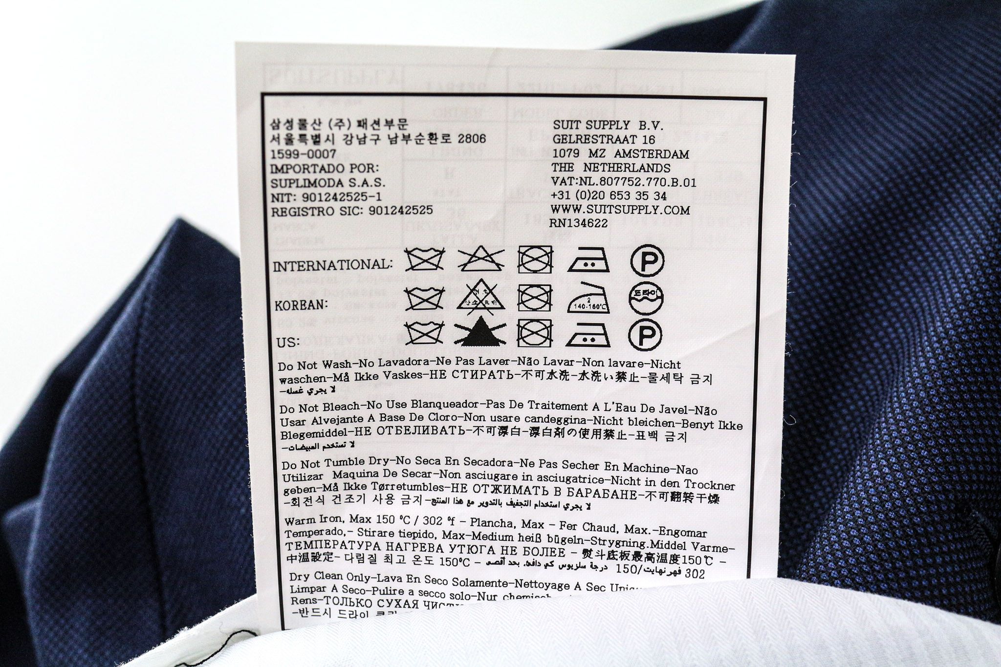 Suitsupply BRESCIA UK36R Blue Wool Birdseye Trousers 75251 Size 36R - 6 Thumbnail