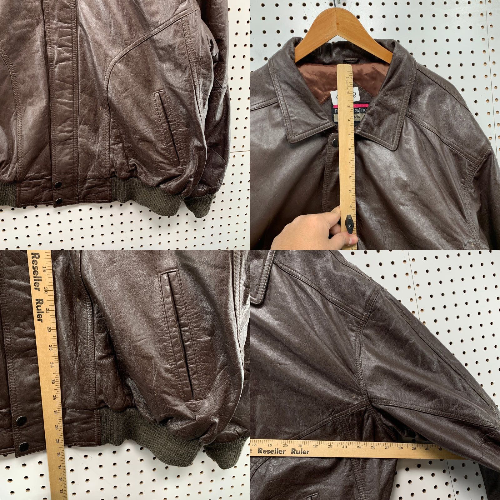 Vintage VINTAGE Marco Serafino Leather Bomber Jacket Mens 2XL Brown Size US XXL / EU 58 / 5 - 8 Thumbnail