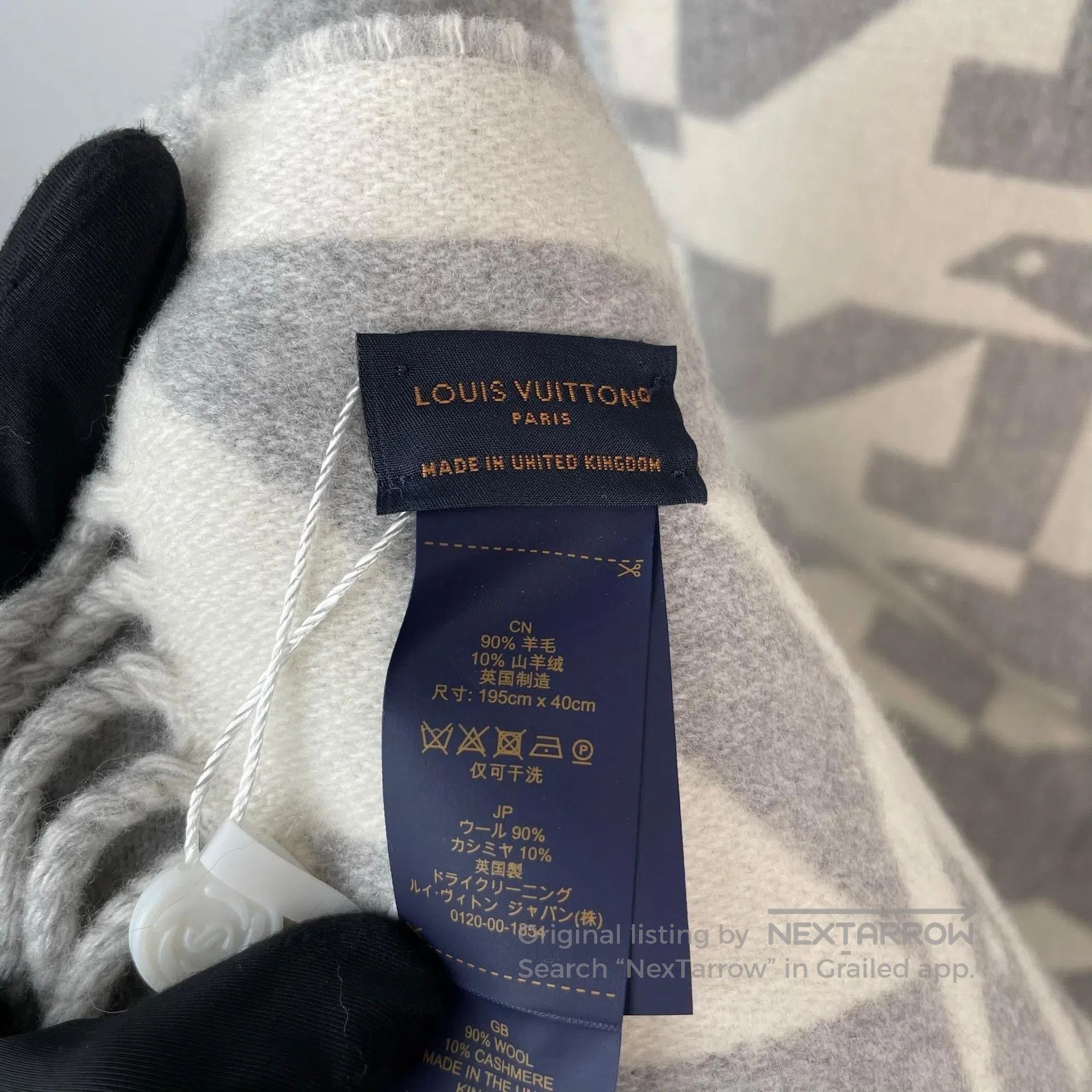 Louis Vuitton Louis Vuitton Houndstooth gray and white fringed large log Size ONE SIZE - 9 Thumbnail