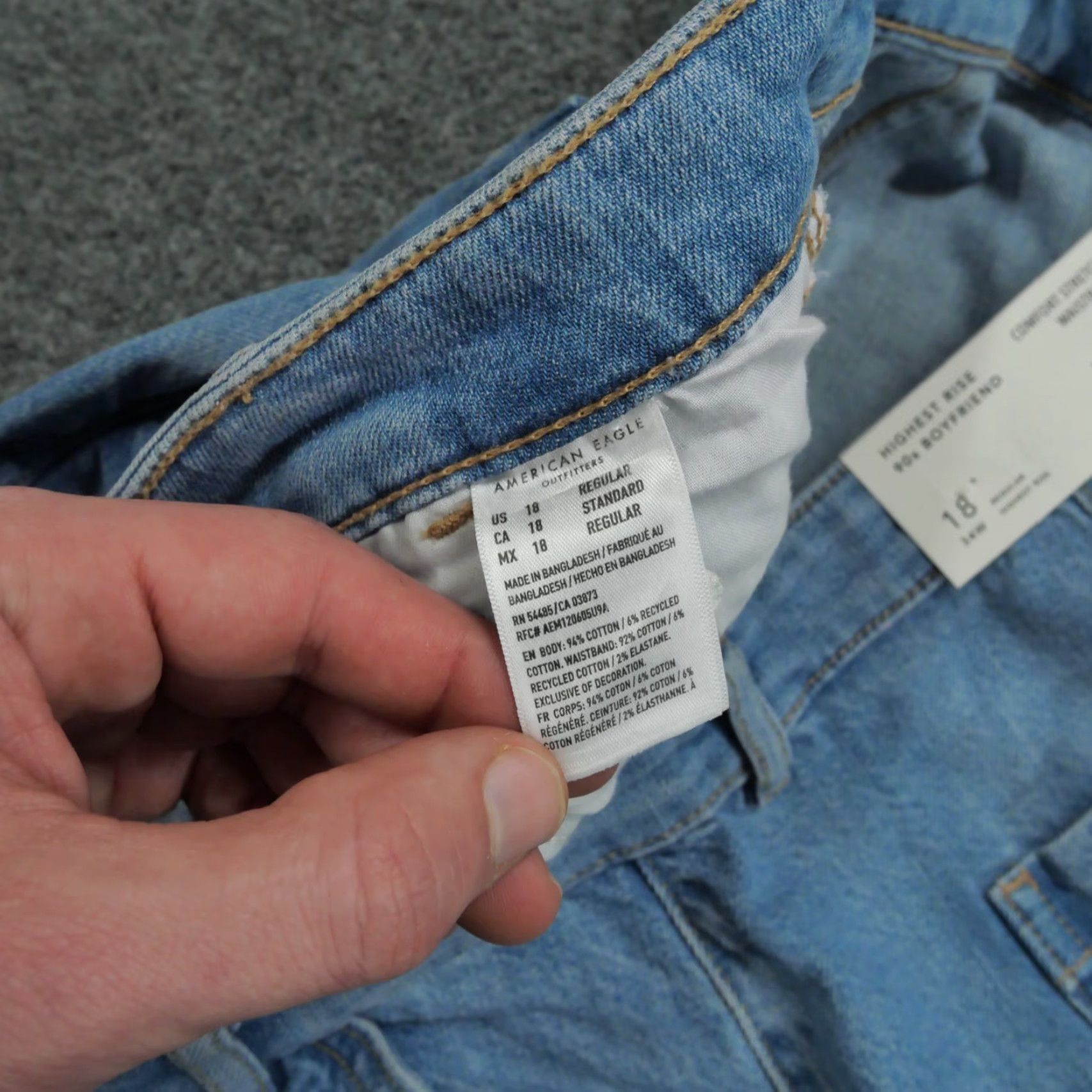 American Eagle Outfitters VINTAGE American Eagle Outfitters Jeans Women's 18 Blue Denim High Rise Boyfriend 90s Distressed 5-Pocket Design Jeans Womens Size 24" / US 00 / IT 34 - 6 Thumbnail