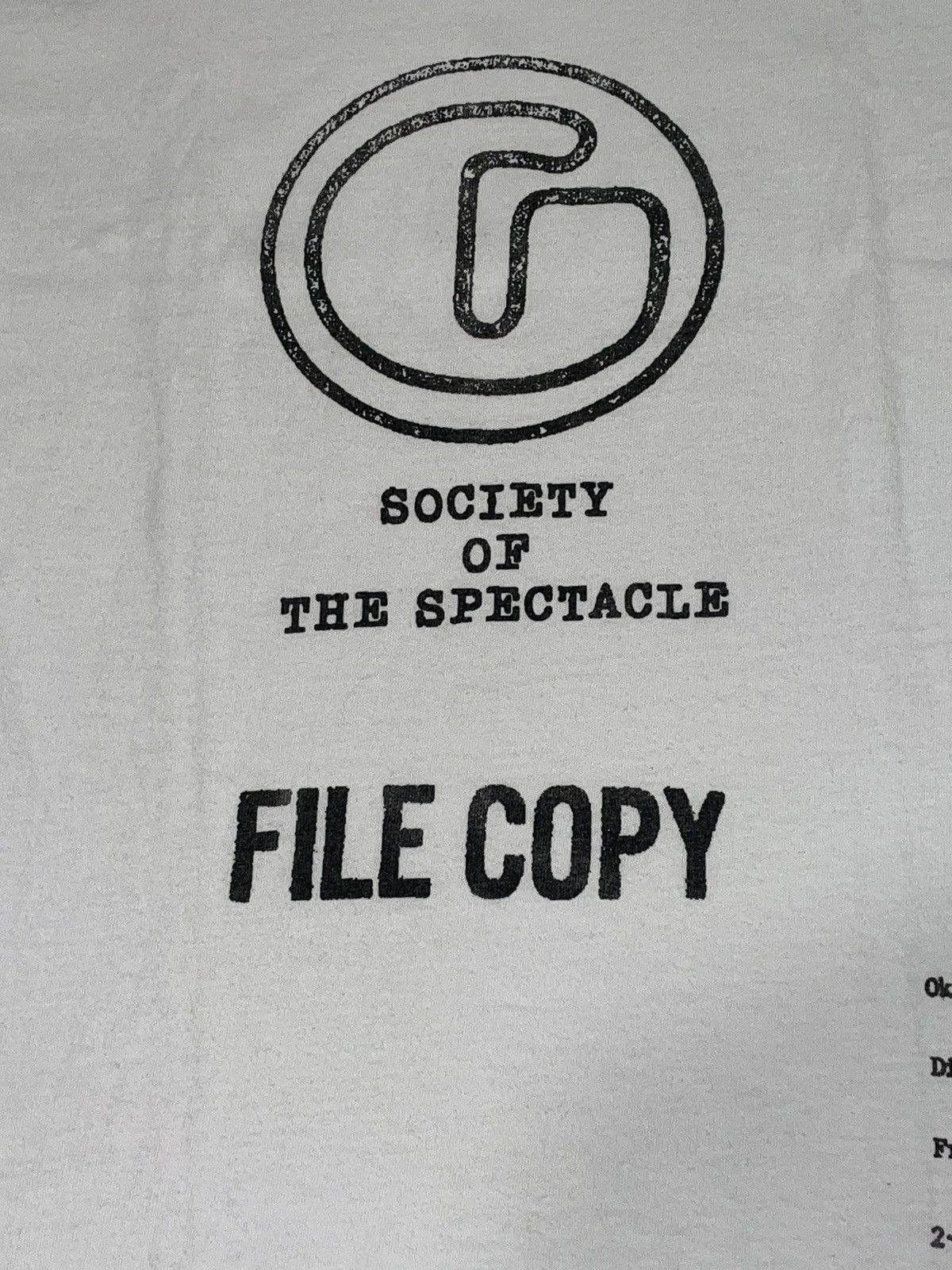 Gallery Dept. NEW Gallery Dept Society of The Spectacle File Copy Logo Tee Size US S / EU 44-46 / 1 - 6 Thumbnail