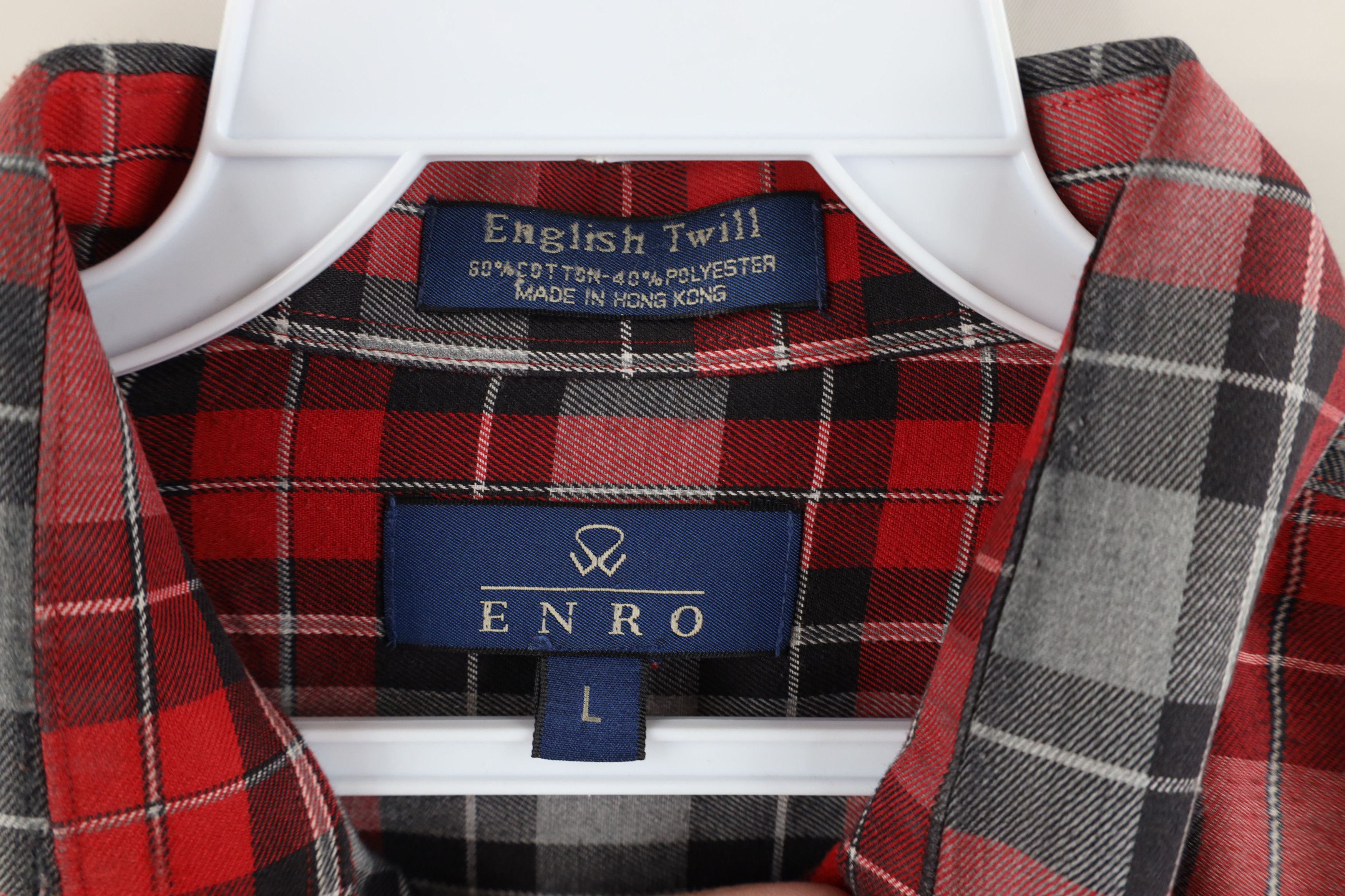Vintage Vintage 90s Streetwear Twill Collared Button Down Shirt Red Size US L / EU 52-54 / 3 - 6 Thumbnail