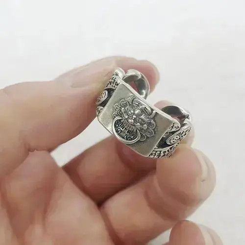 Vintage 925 Sterling Silver PIXIU Vintage Adjustable Ring Size ONE SIZE - 4 Thumbnail