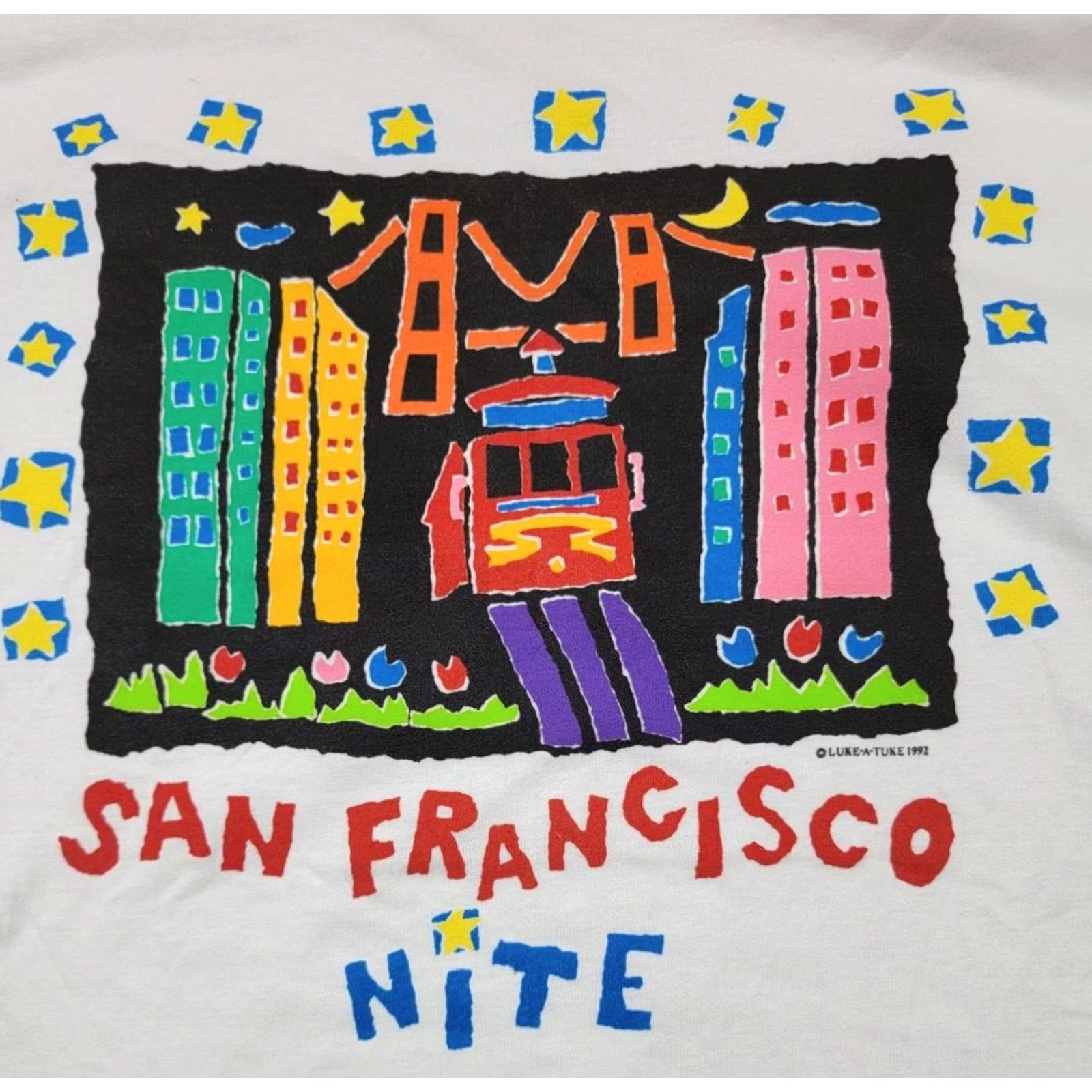 Hanes Hanes Beefy-T San Francisco Nite Shirt White XL Adult Men California Graphic Print Vintage 1990s T-Shirt Cotton Hanes Beefy-T Mens Size US XL / EU 56 / 4 - 2 Thumbnail