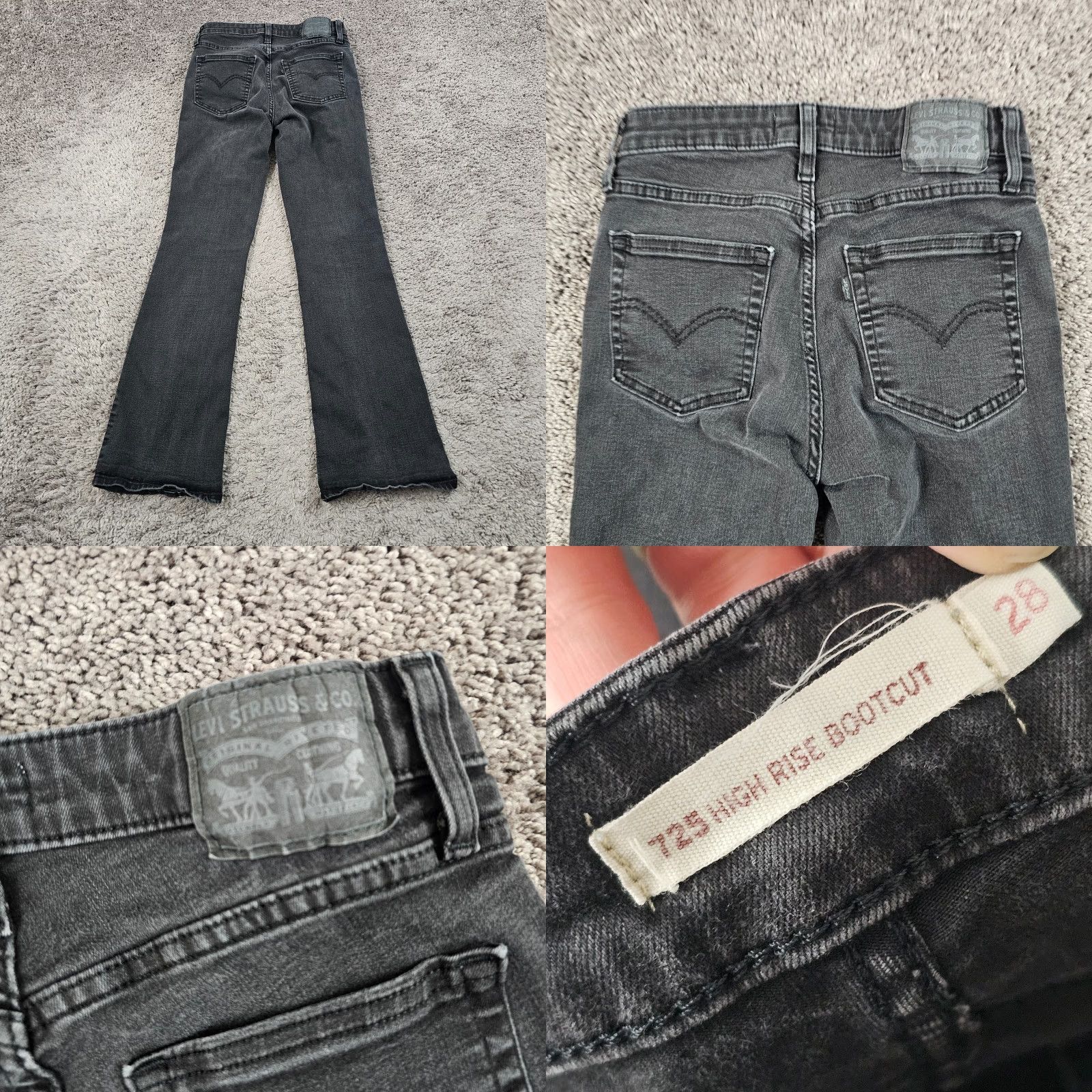 Levi's Levis 725 Jeans Womens 28 Black Boot Cut High Rise Stretch Denim 24x28 Jeans Women Boots Cut 725 Levis Black 28 Regular Stretch Denim Men? Size 28" / US 6 / IT 42 - 8 Thumbnail