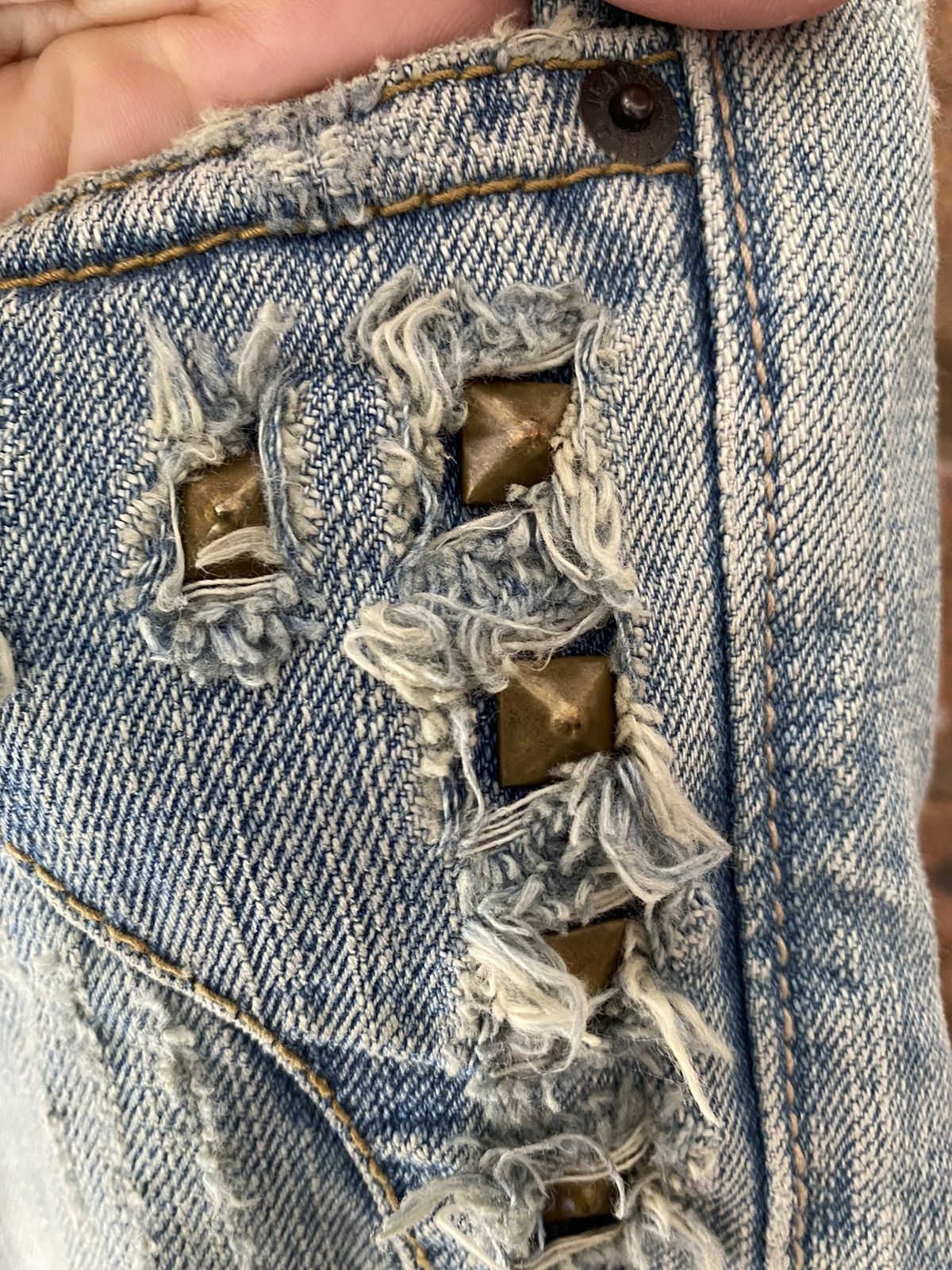 BUFFALO BOBS 2000s Stud holster distressed pants Size US 33 - 9 Thumbnail