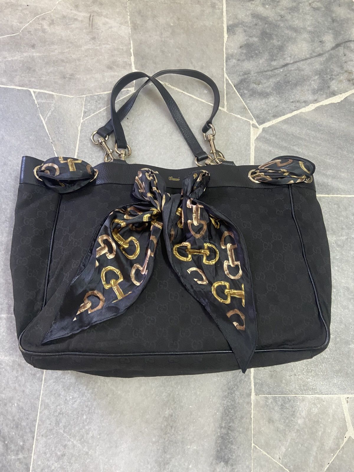 Gucci Gucci GG Canvas Positano Scarf Tote Bag Size ONE SIZE - 9 Thumbnail