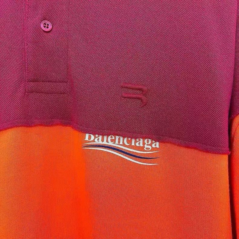 Balenciaga Balenciaga Coke Wave logo color-block long-sleeved polo sh Size US XXS / EU 40 - 5 Thumbnail