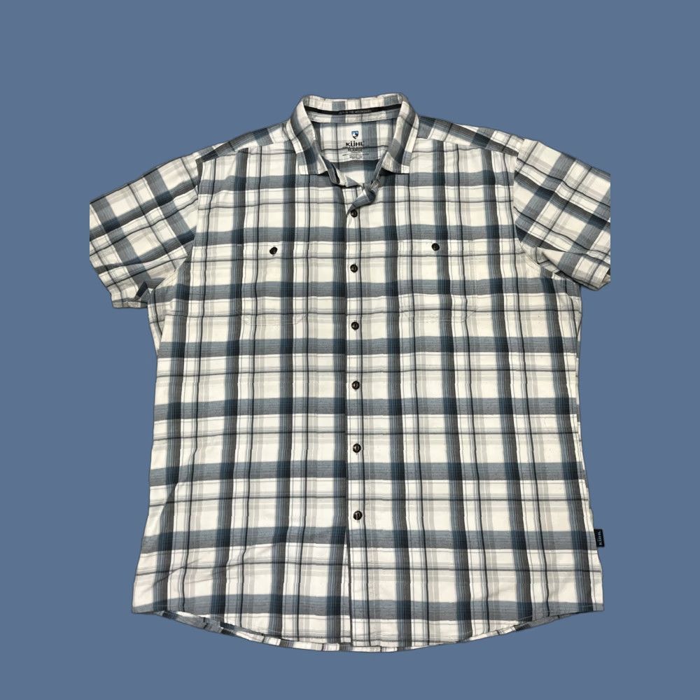 Vintage KUHL Styk Shirt Mens XL Blue Plaid Button Up Tapered Fit Short Sleeve Clothing Size US XL / EU 56 / 4 - 1 Thumbnail