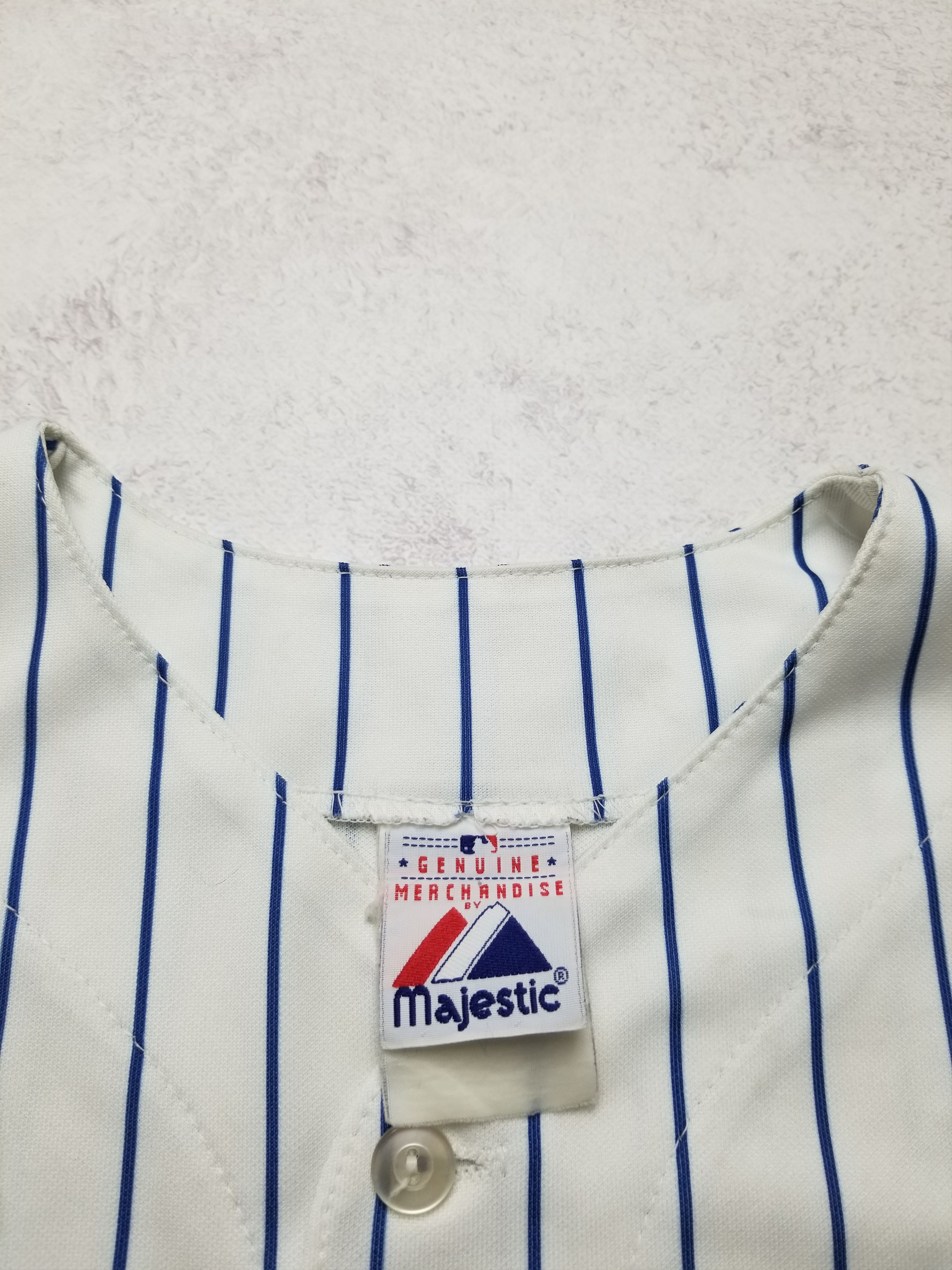 Majestic VTG New York Mets Majestic Pinstripe Stitched Jersey Size US L / EU 52-54 / 3 - 6 Thumbnail