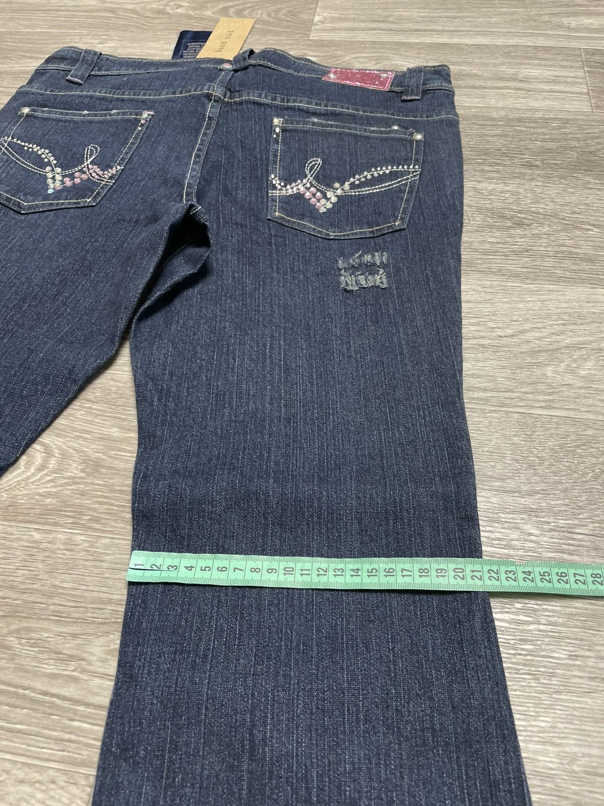 Japanese Brand New Boot Cut Rhinestones Denim Jeans Vintage Y2K 90s Punk Size 38" / US 16 / IT 52 - 23 Thumbnail