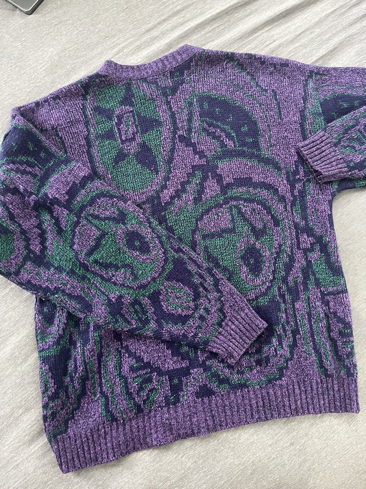 Le TIGRE Le Tigre Purple/Green Camo Sweater Size US L / EU 52-54 / 3 - 1 Thumbnail