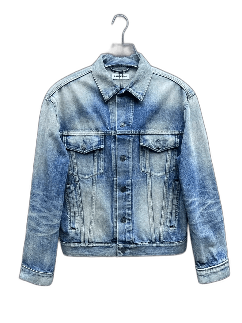 Balenciaga Balenciaga Blue Distressed Denim Jacket Size US L / EU 52-54 / 3 - 1 Thumbnail