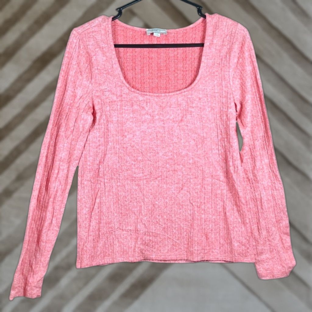 Loft LOFT Outlet Womens Blouse Pink Sleeve U Neck Long Sleeve Stretch Medium Shirt Womens Size M / US 6-8 / IT 42-44 - 1 Thumbnail